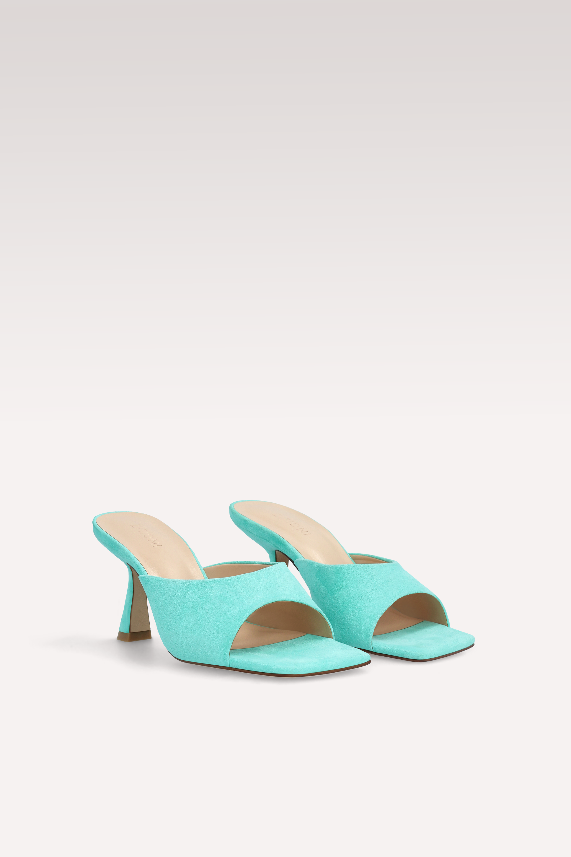 RENY TURQUOISE SUEDE LEATHER MULES