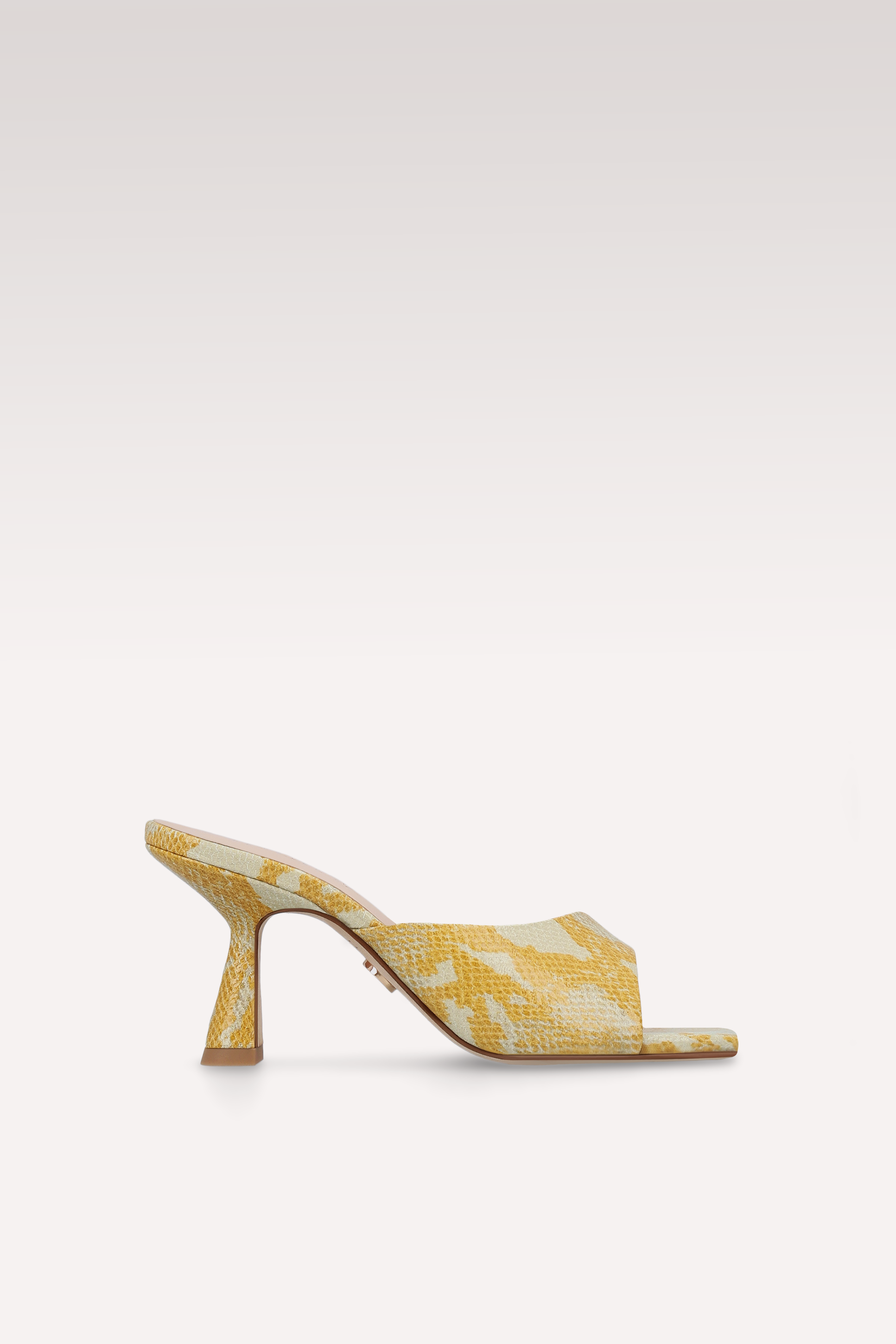 RENY SUNNY YELLOW PYTHON PRINTED LEATHER MULES