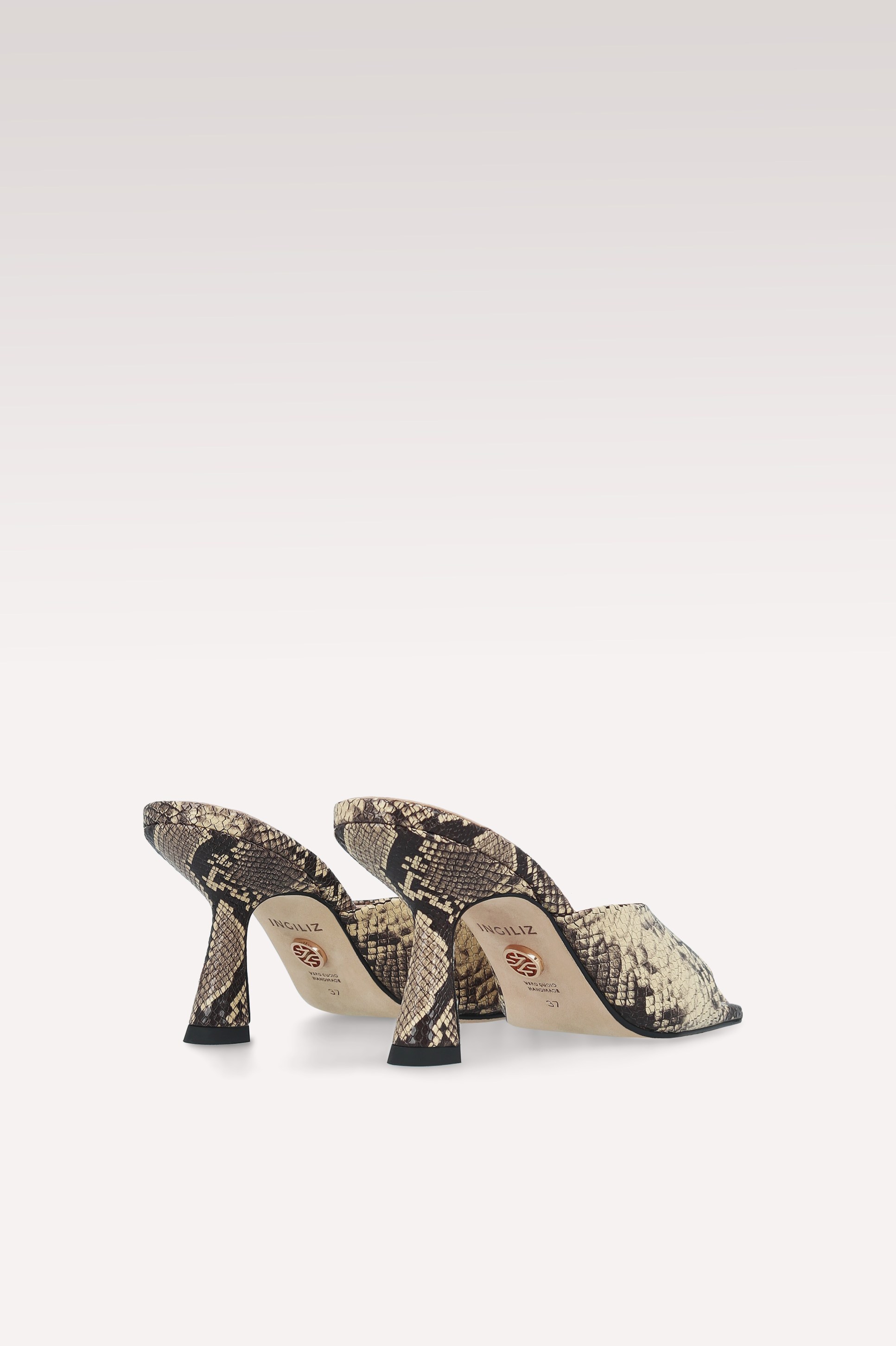 RENY SAND PYTHON PRINTED LEATHER MULES