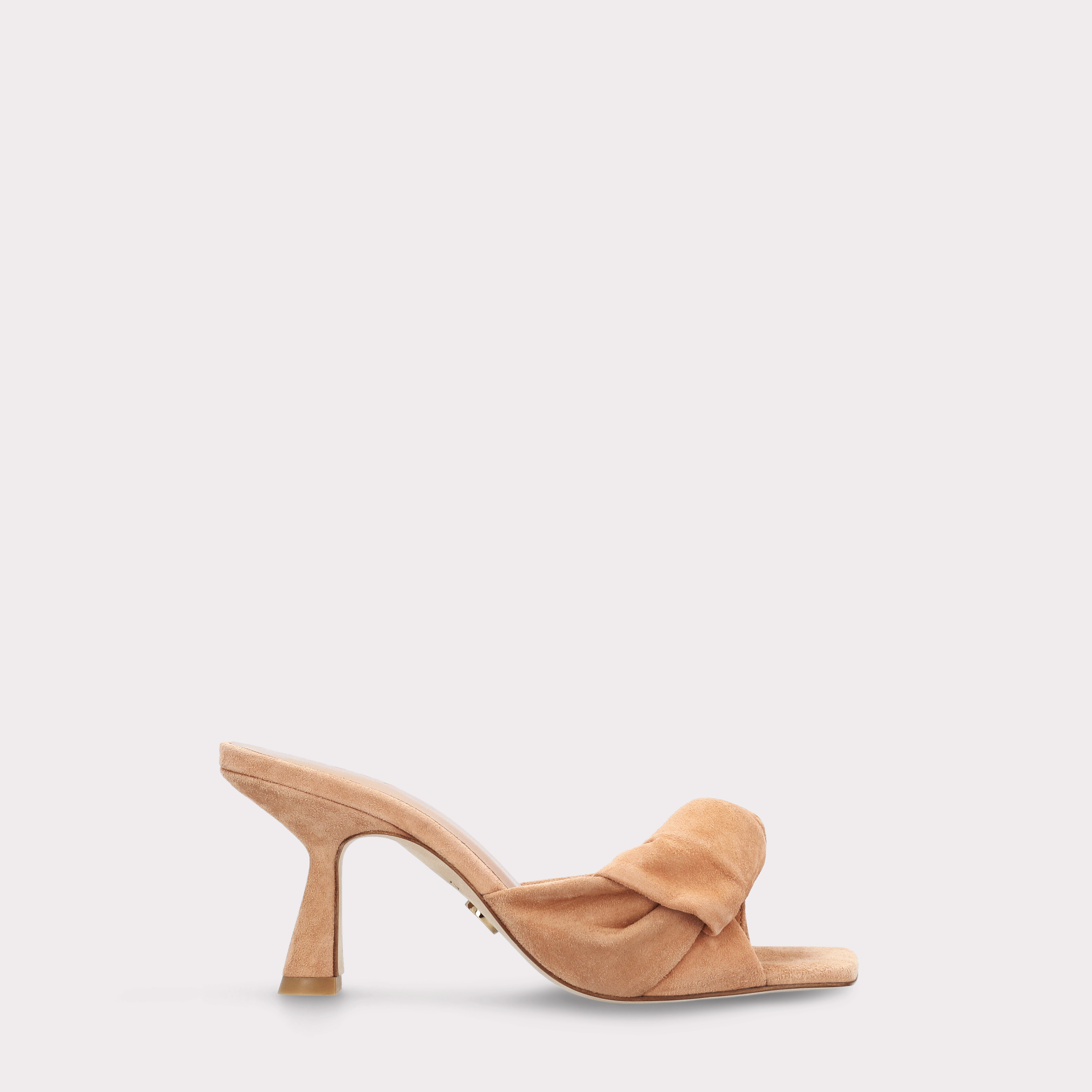 NIA NUDE SUEDE LEATHER MULES