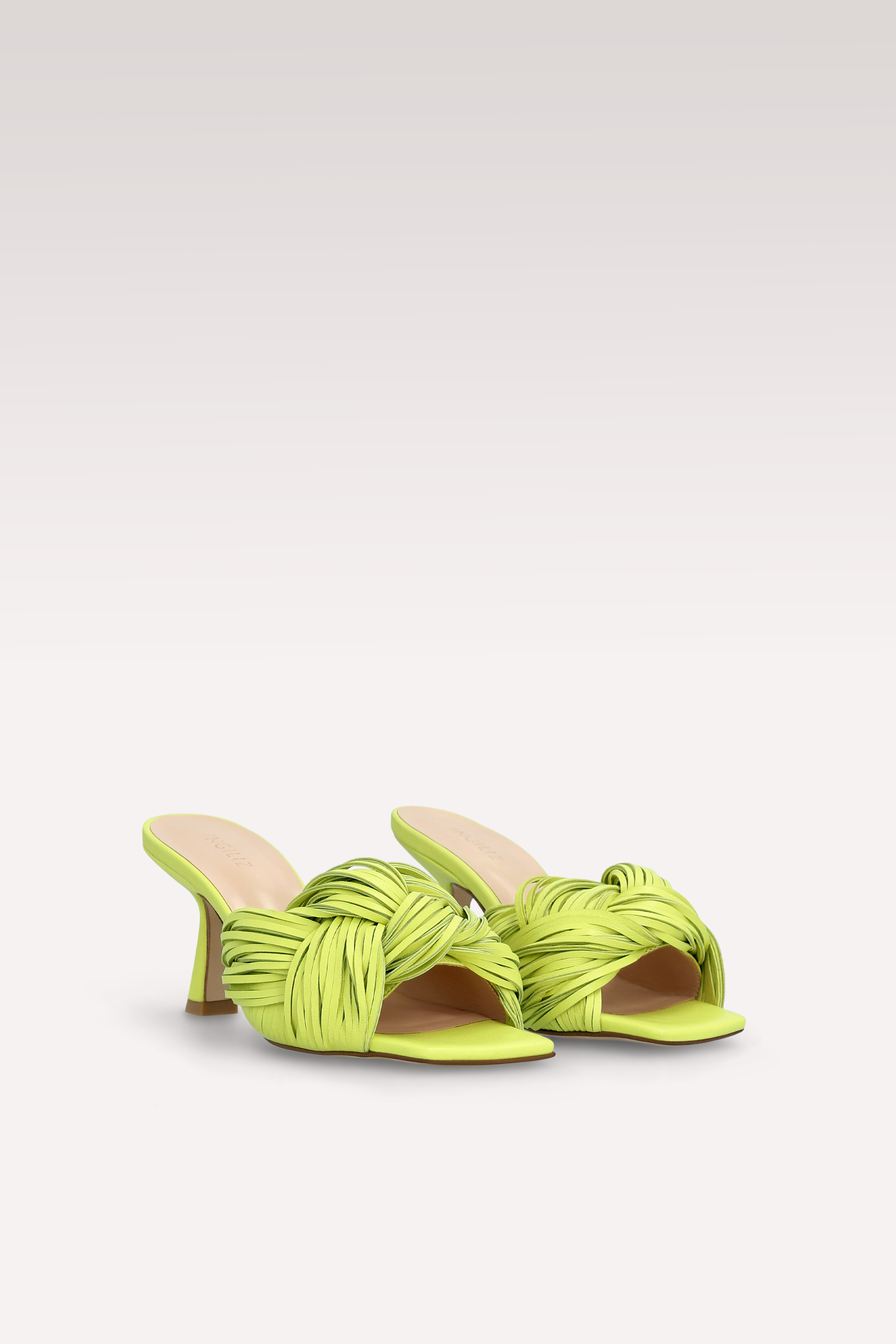 REESE KIWI YELLOW LEATHER MULES