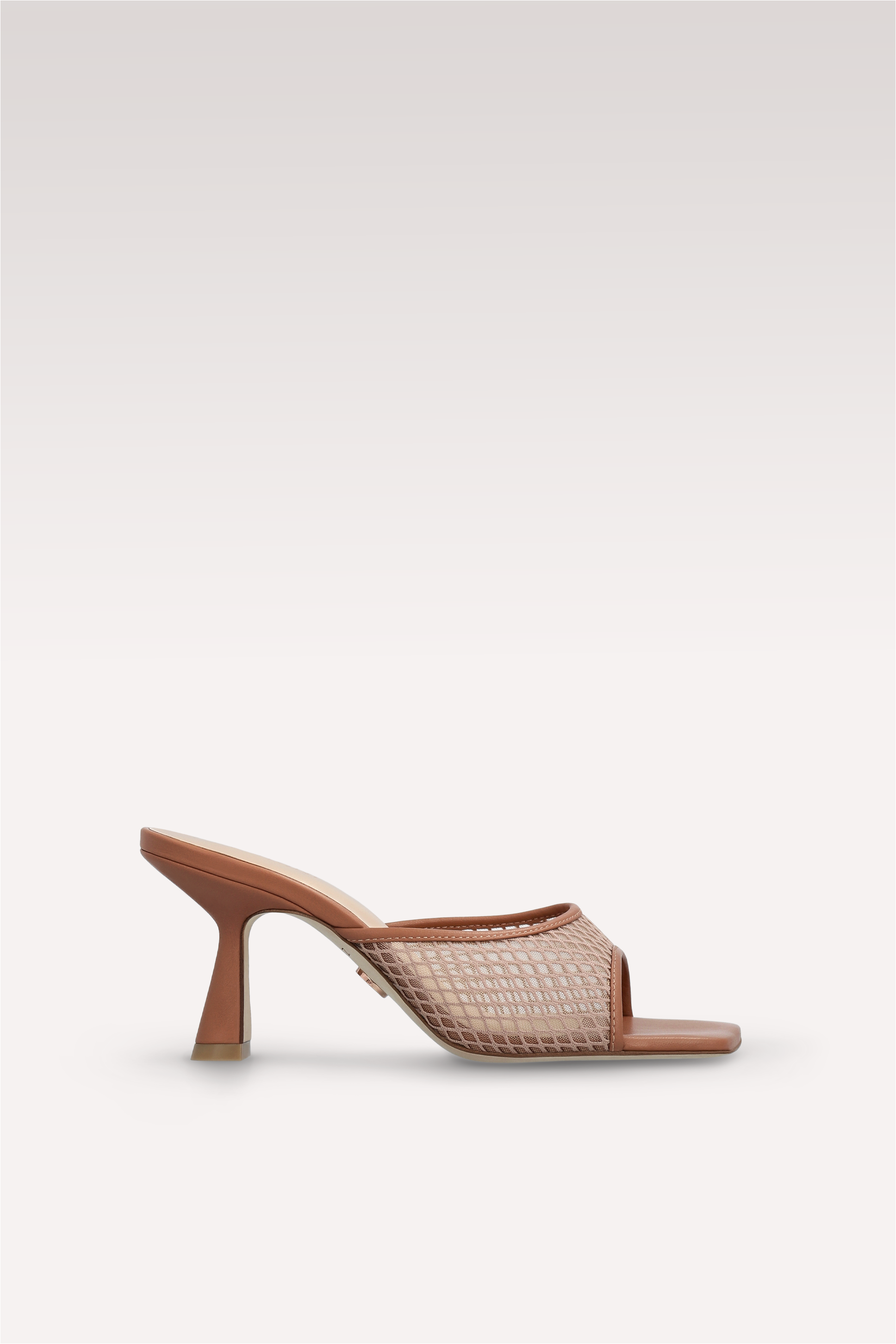 REY BROWN LEATHER AND MESH MULES