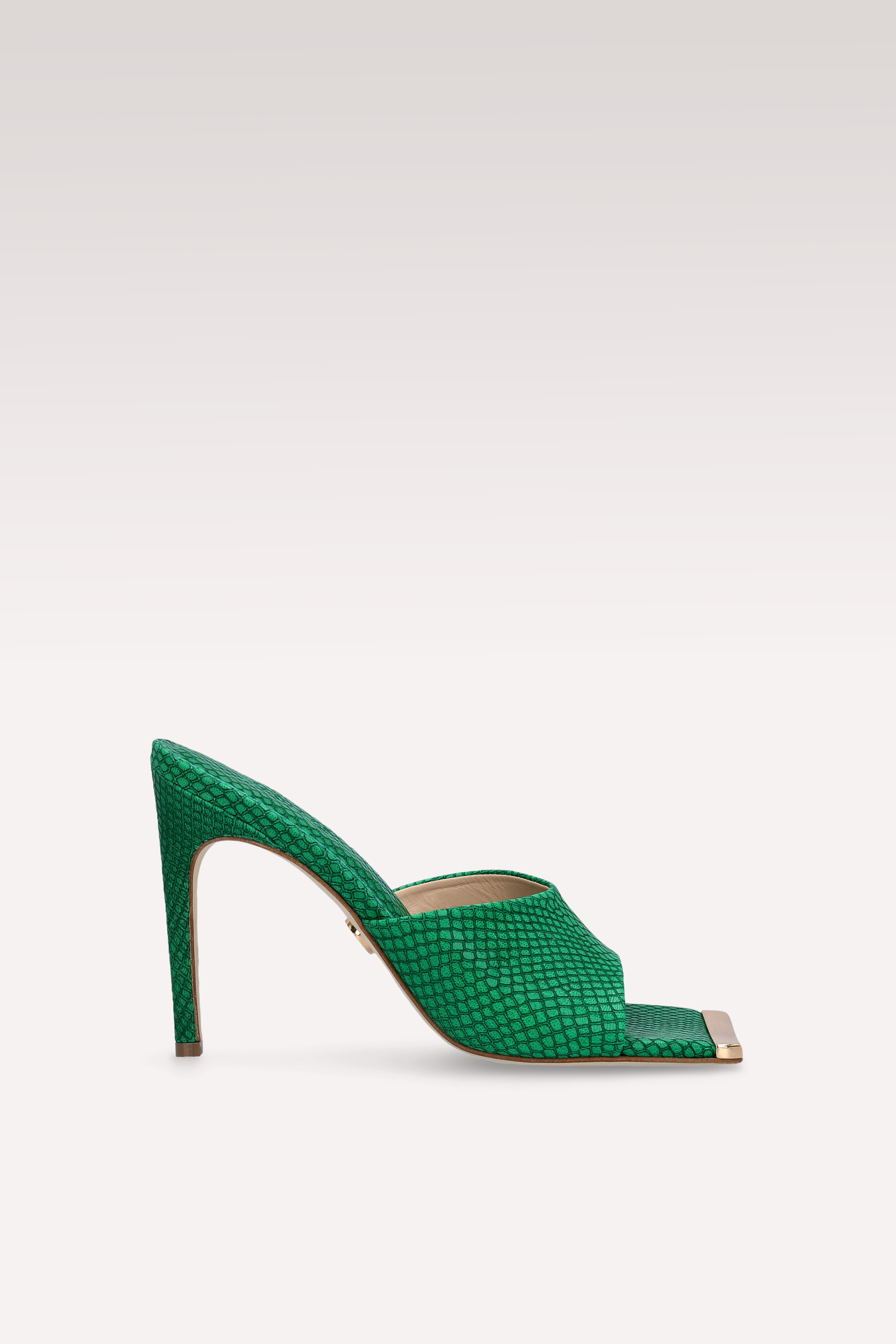 KALINA 05 GREEN LIZZARD EMBOSSED LEATHER MULES