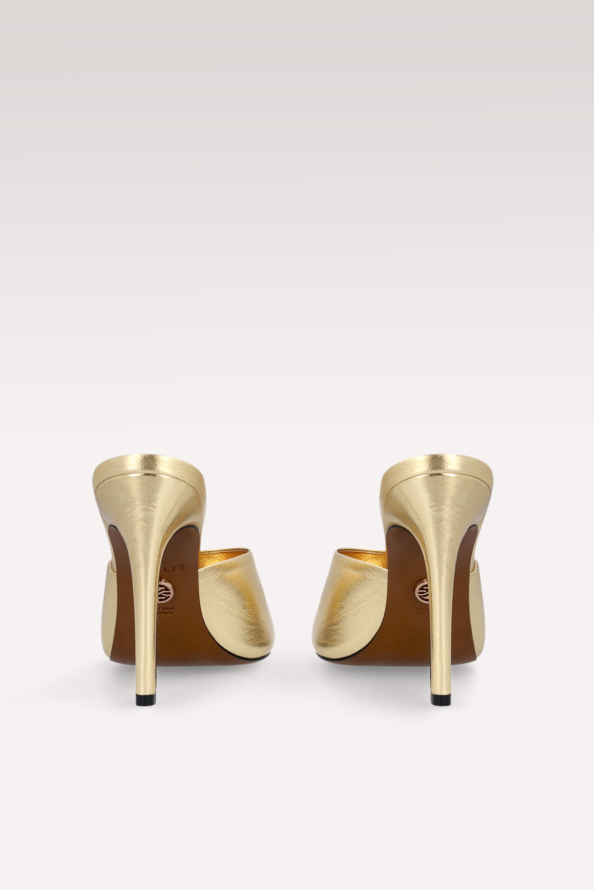 KALINA GOLD METALLIC LEATHER MULES