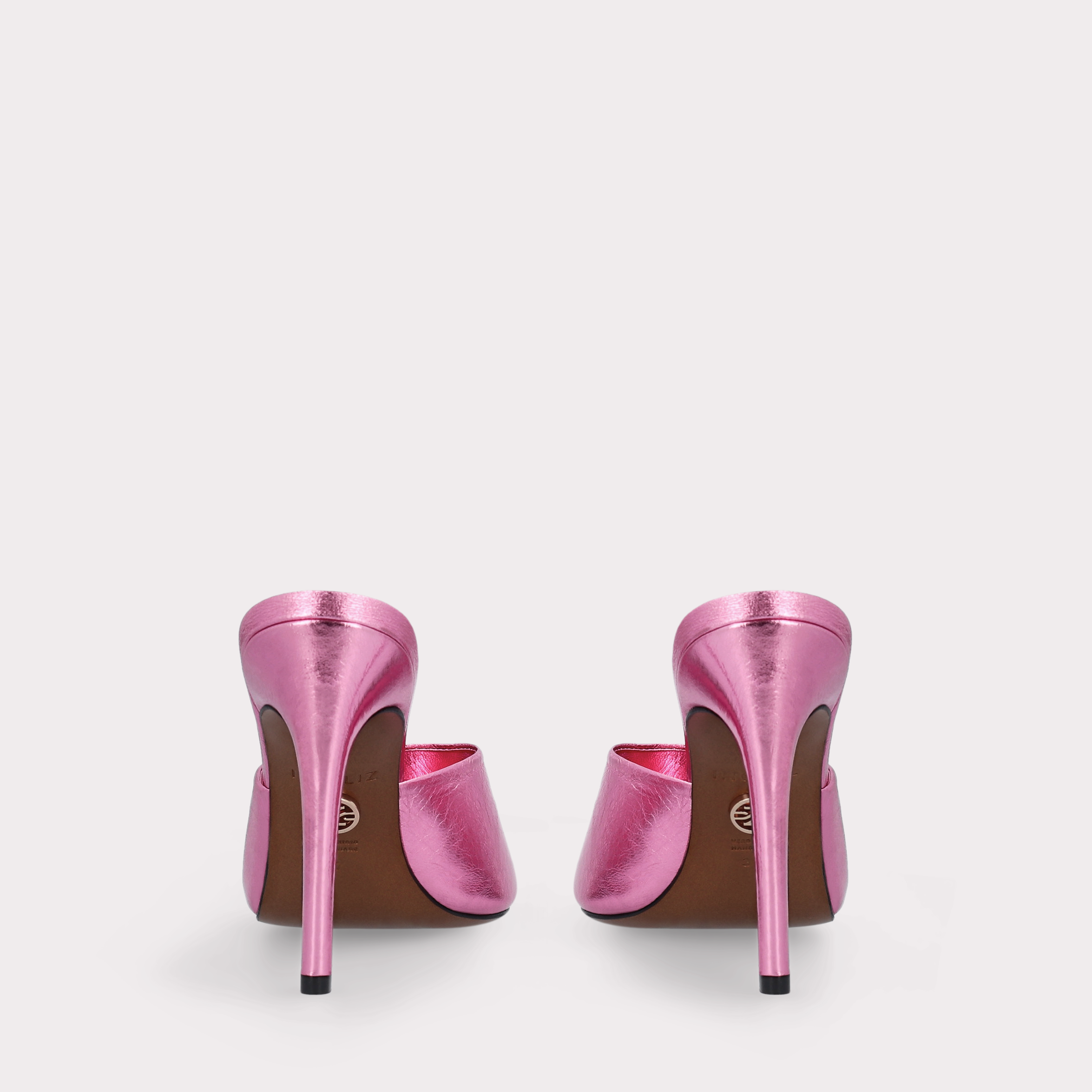 KALINA PINK METALLIC LEATHER MULES