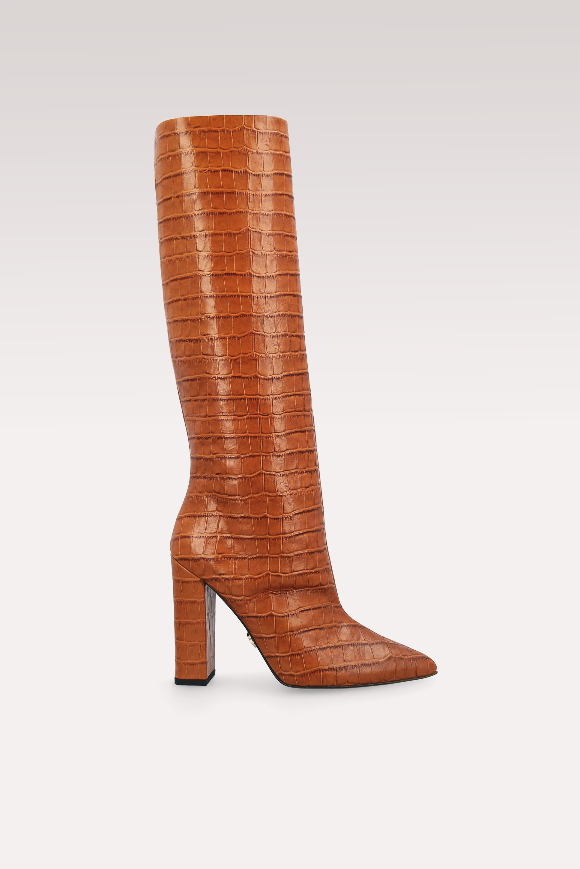 LILYANA HAZELNUT EMBOSSED LEATHER BOOTS