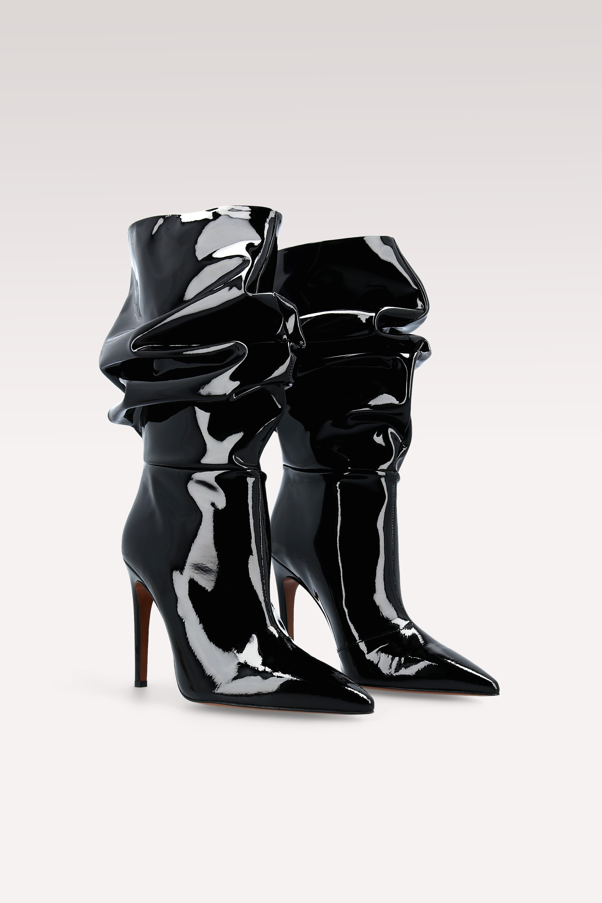 GRACE 03 BLACK PATENT LEATHER BOOTS