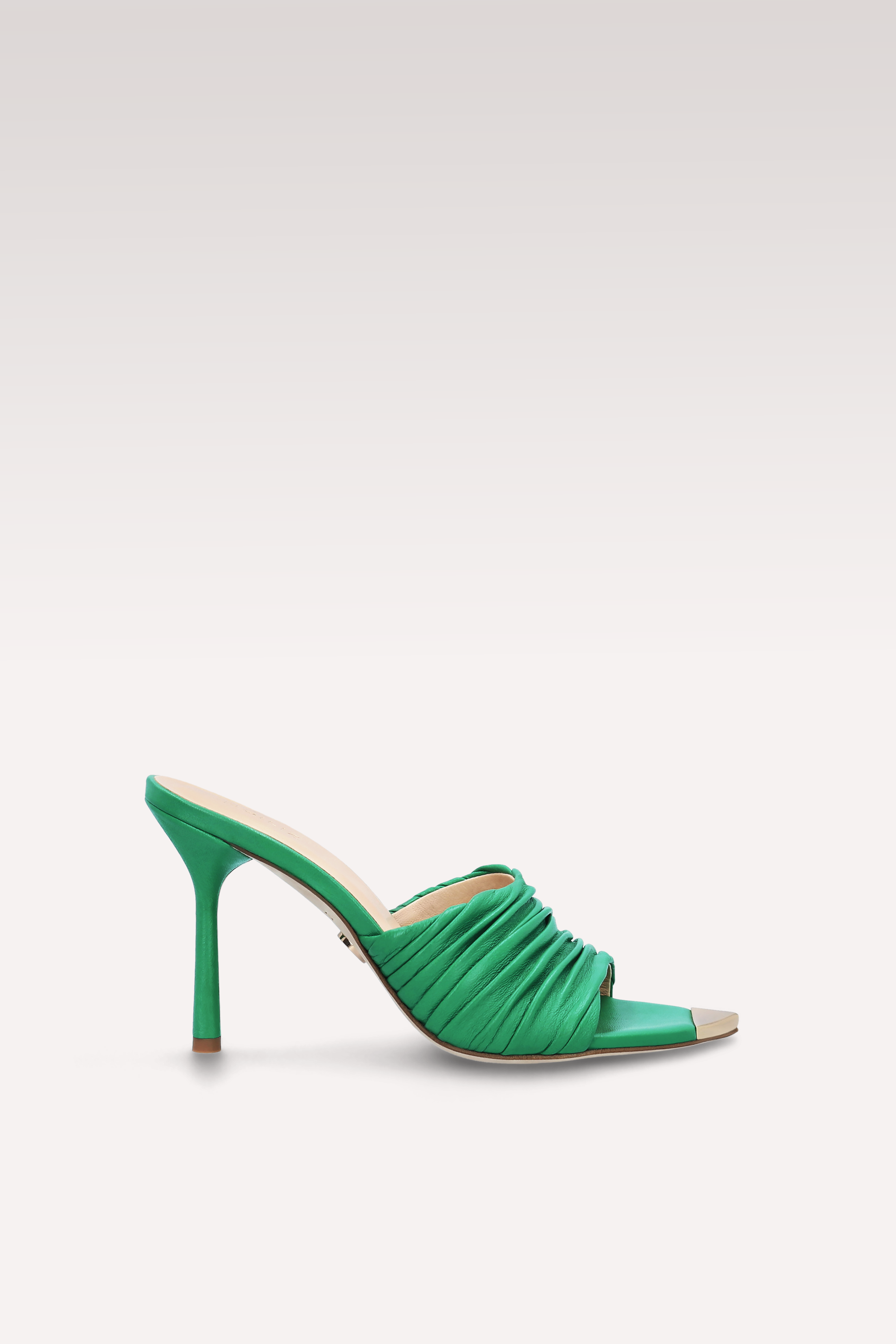 ANNY 03 GREEN LEATHER SANDALS