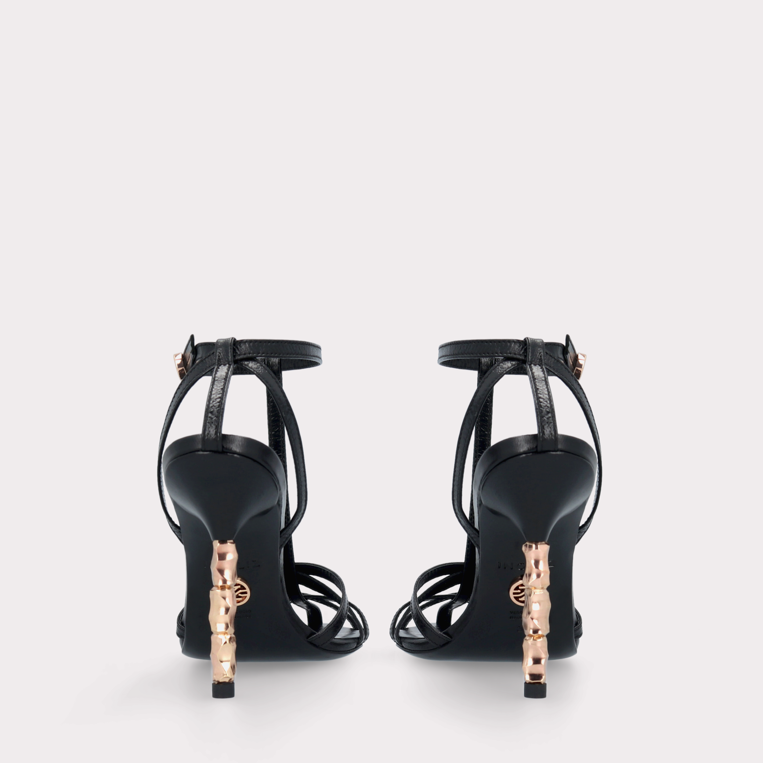 ADA 100 BLACK LEATHER SANDALS