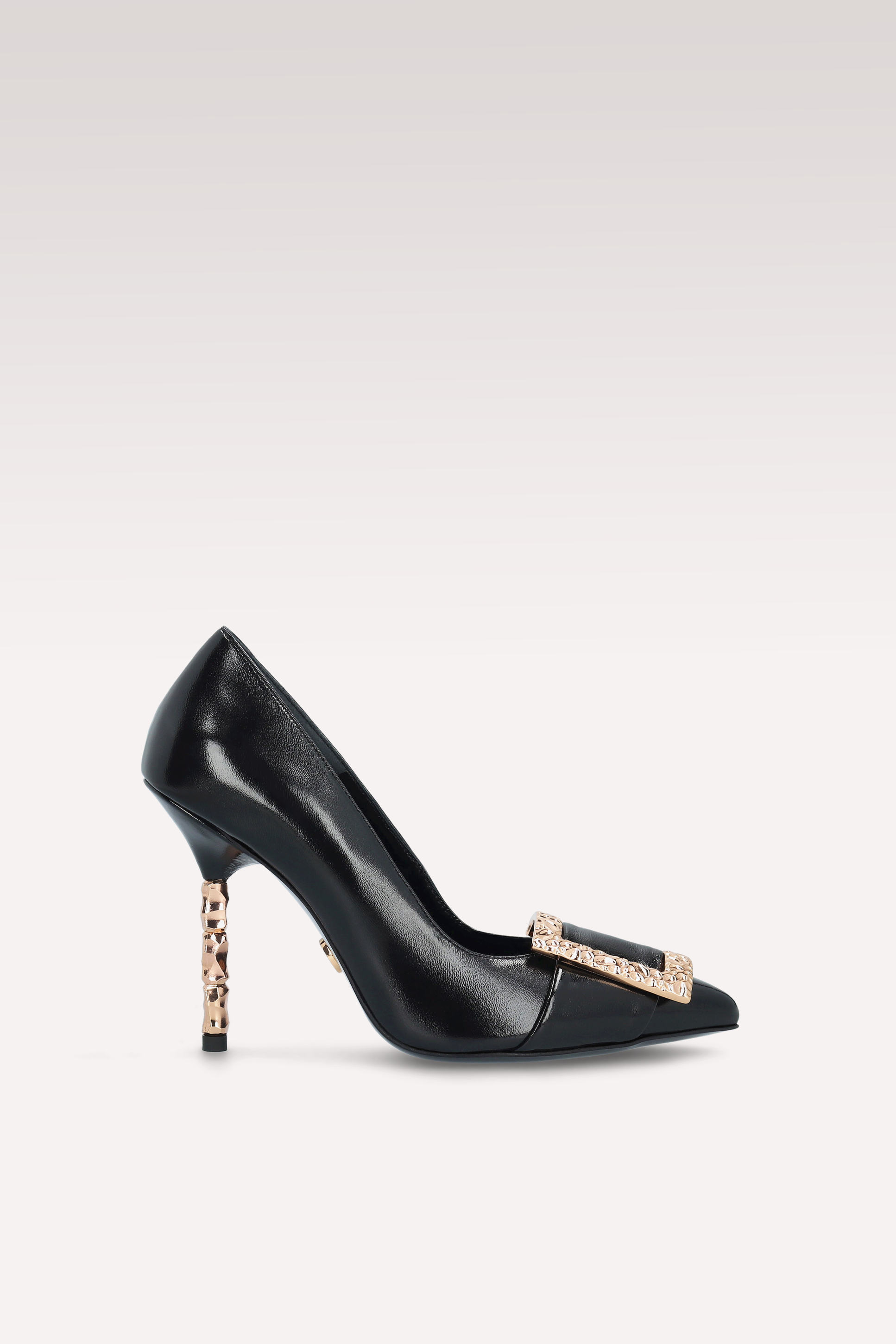 ASTRID DEC ACC 02 BLACK GLOSS LEATHER PUMPS