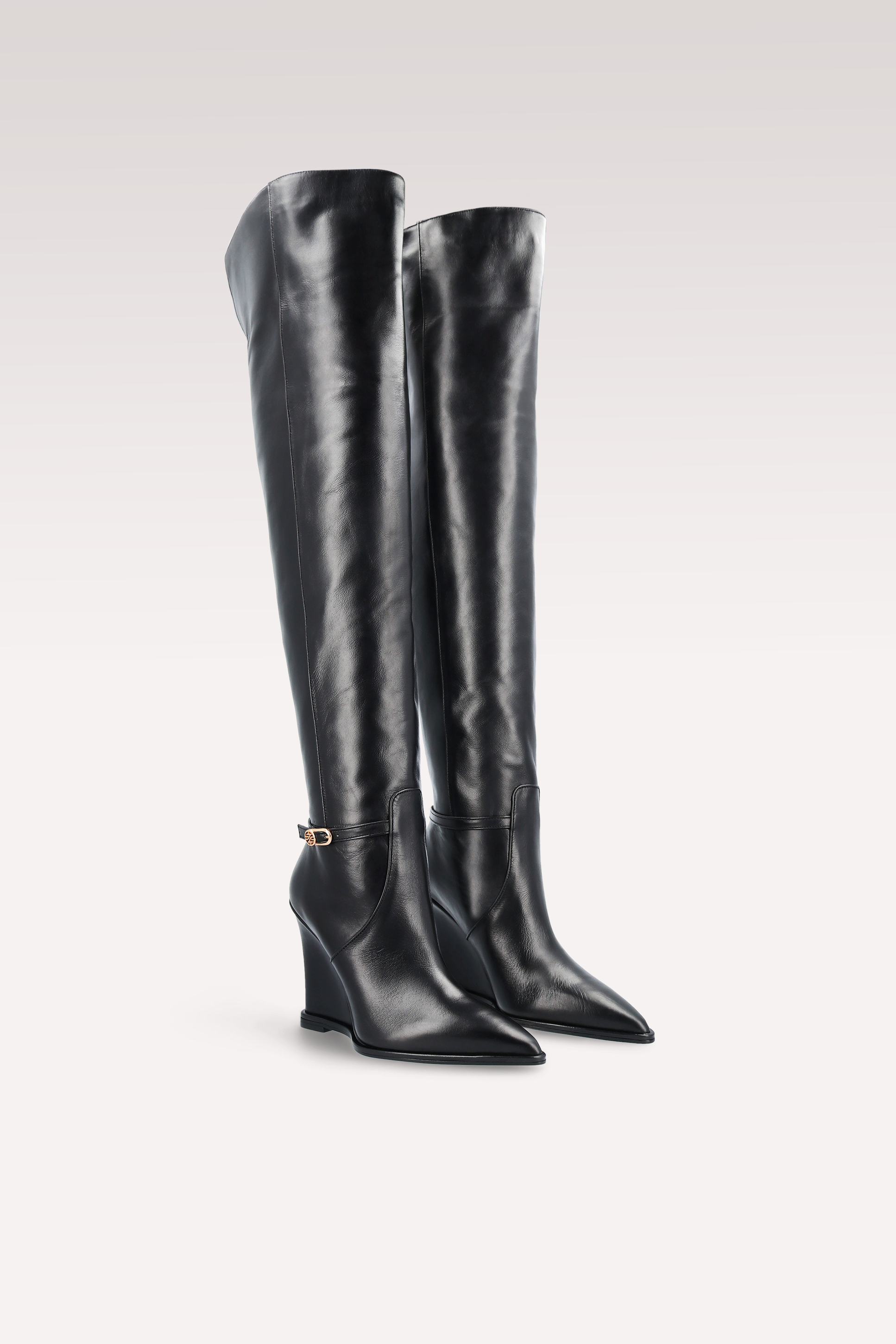 MONA LISA 02 BLACK SMOOTH LEATHER BOOTS