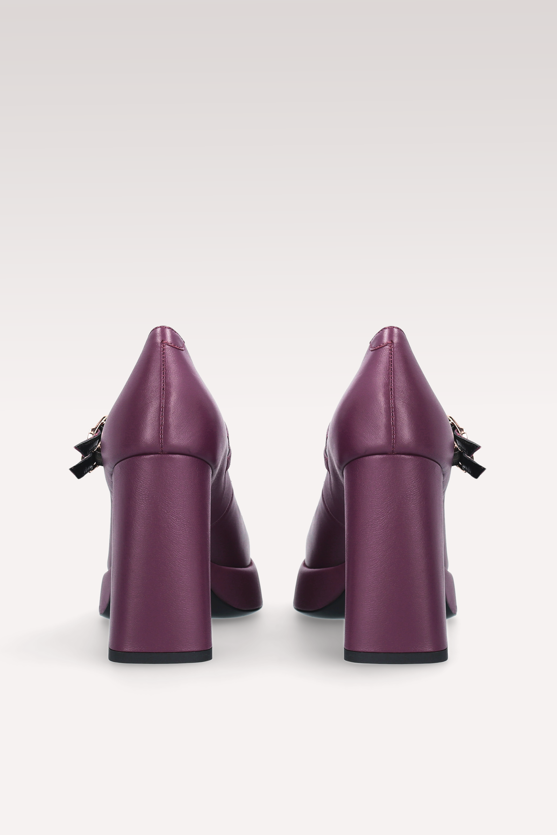 CINDY BEBE 01  PURPLE LEATHER PLATFORM PUMPS