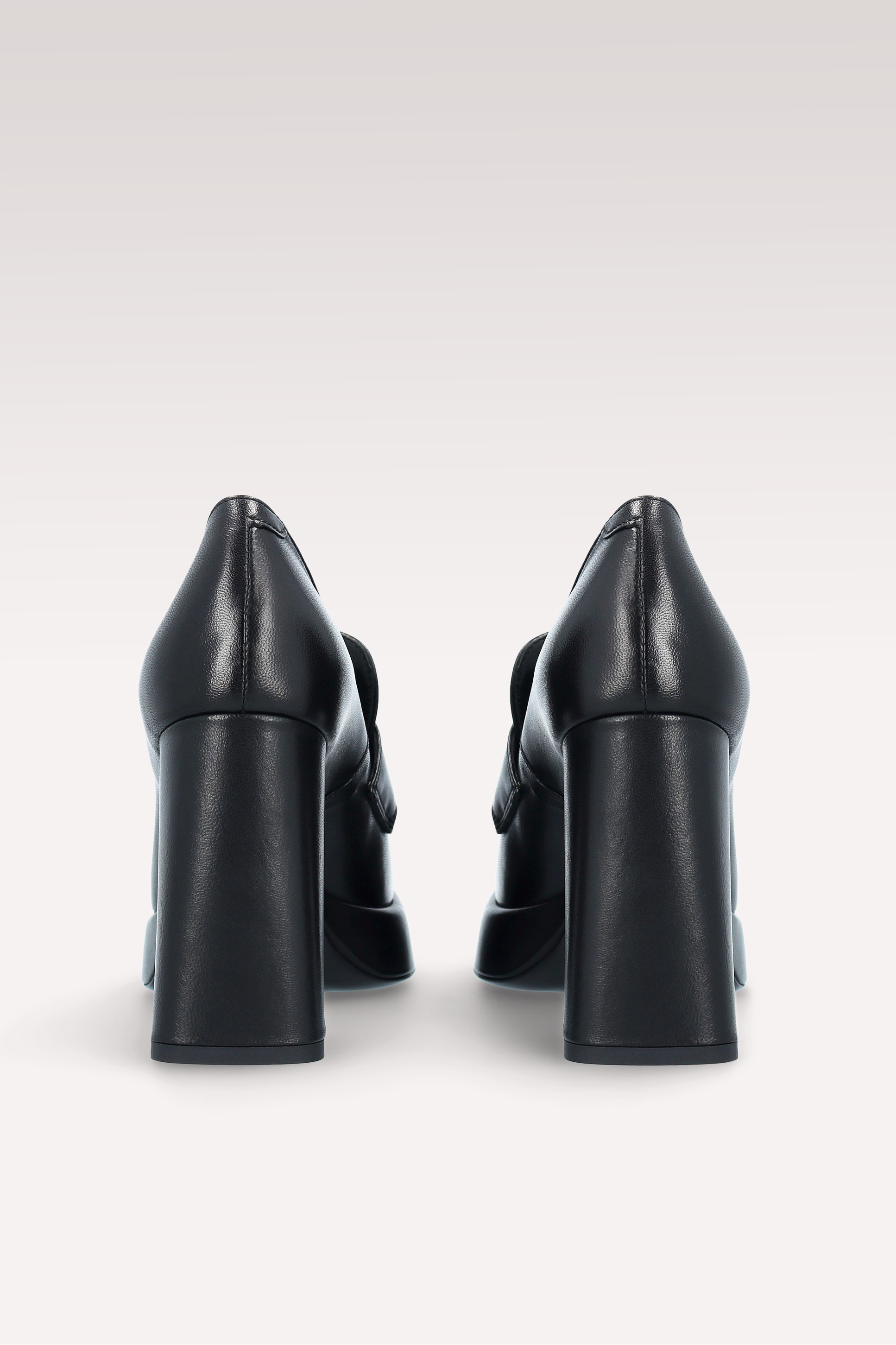 CINDY MOK 02 BLACK SMOOTH LEATHER PLATFORM PUMPS