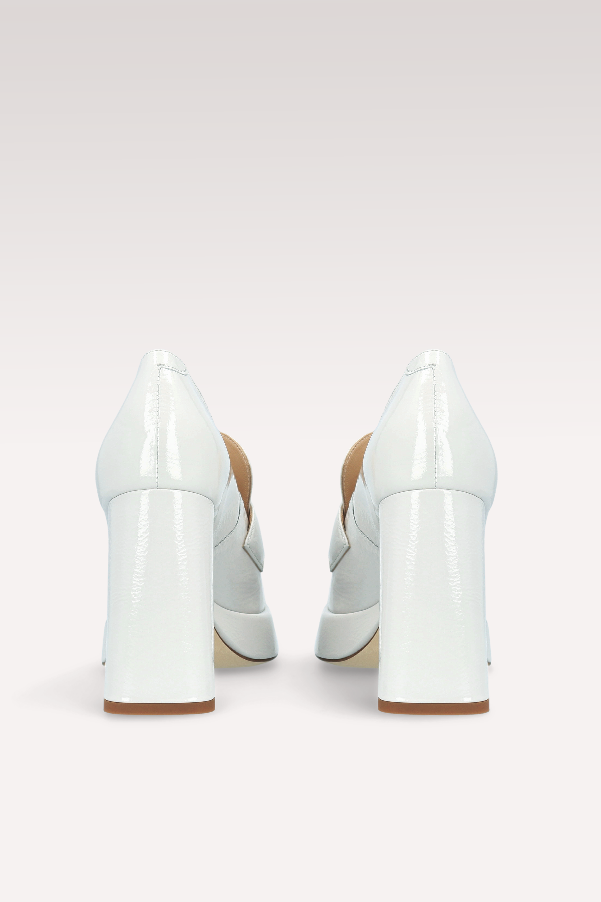 CINDY MOK 02 STORM GRAY CRUSHED PATENT LEATHER PLATFORM PUMPS