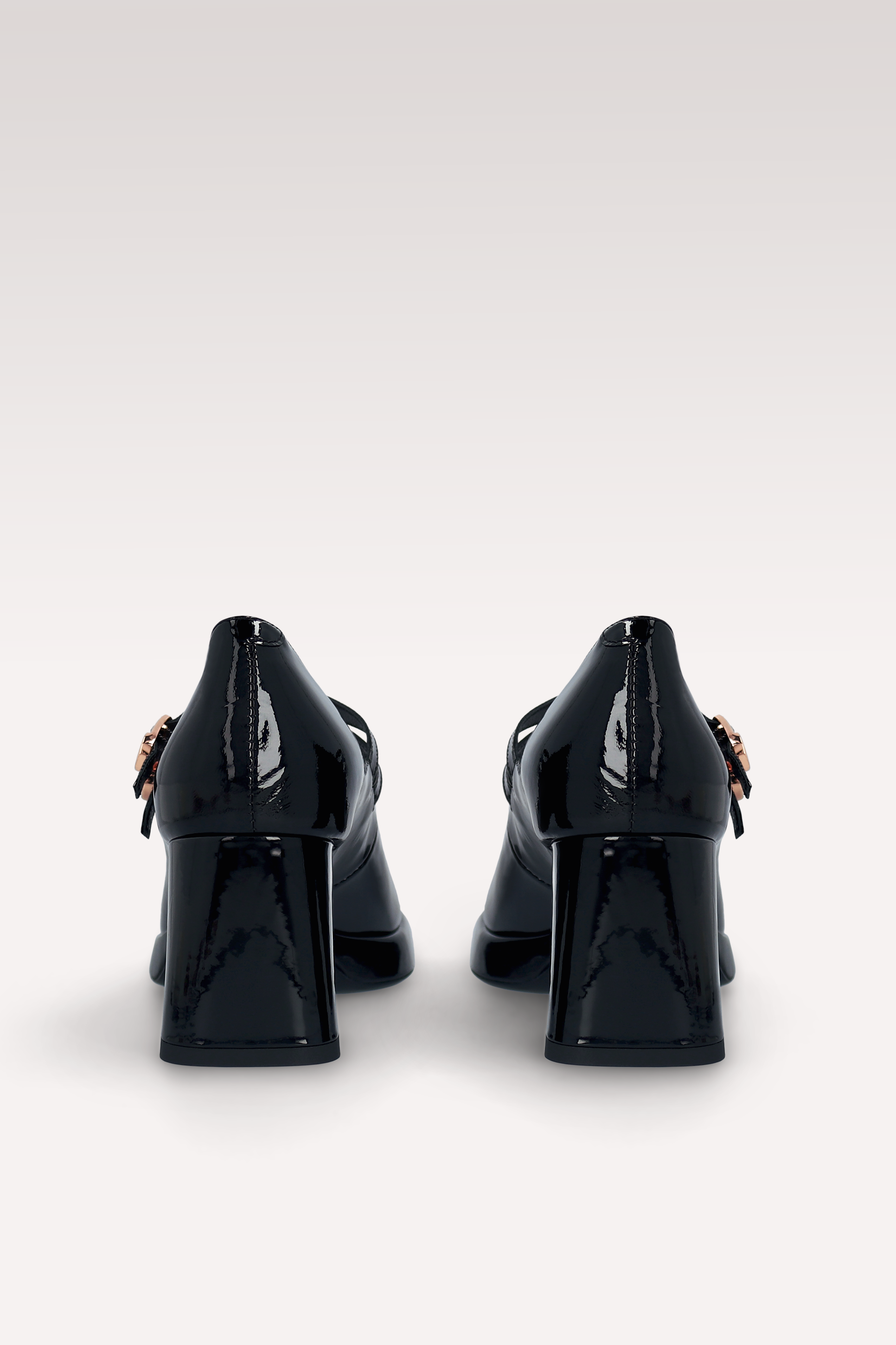 CONNIE BEBE 02 BLACK PATENT LEATHER PLATFORM PUMPS