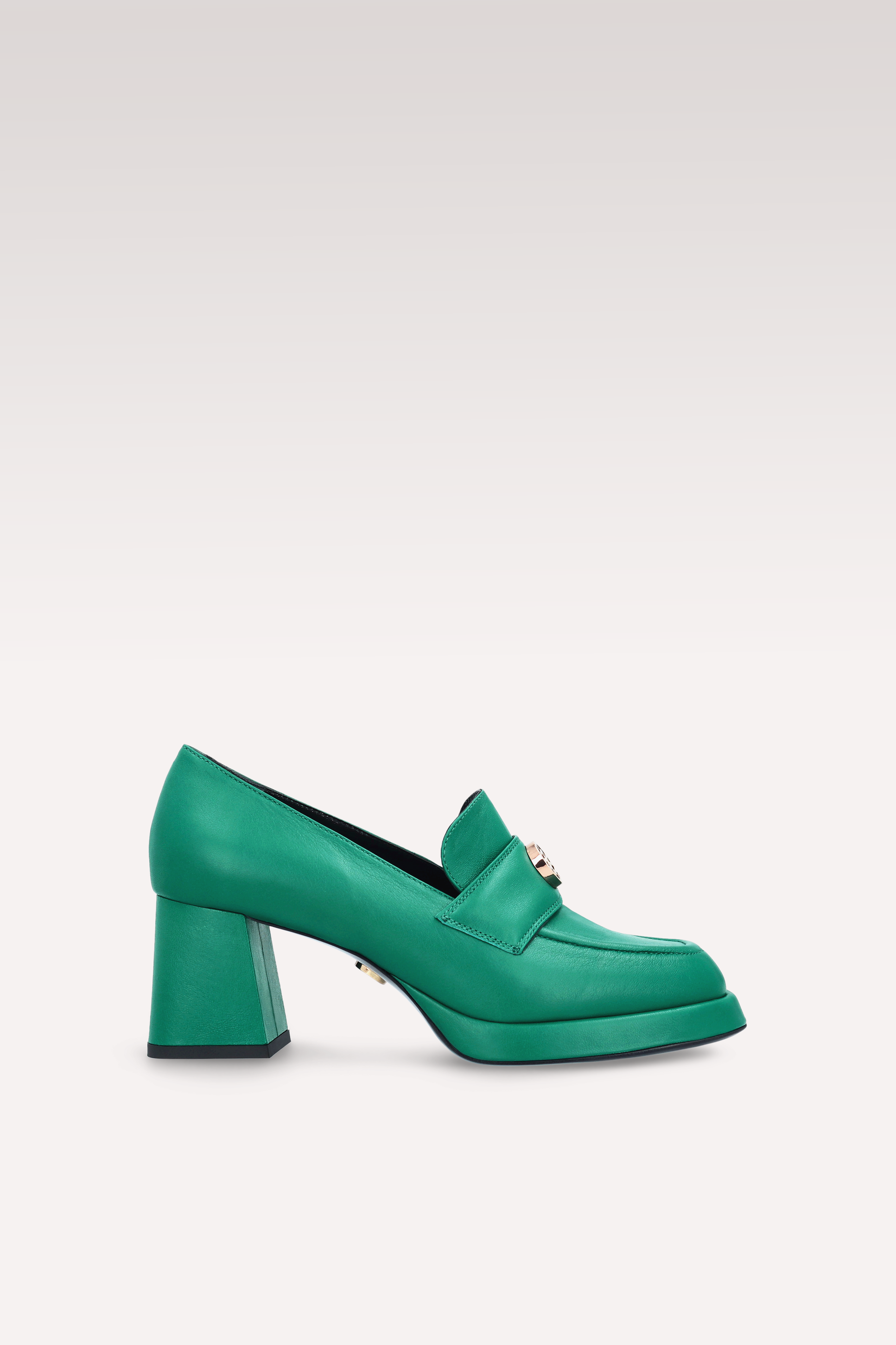 CONNIE MOK 02 GREEN SMOOTH LEATHER PLATFORM PUMPS