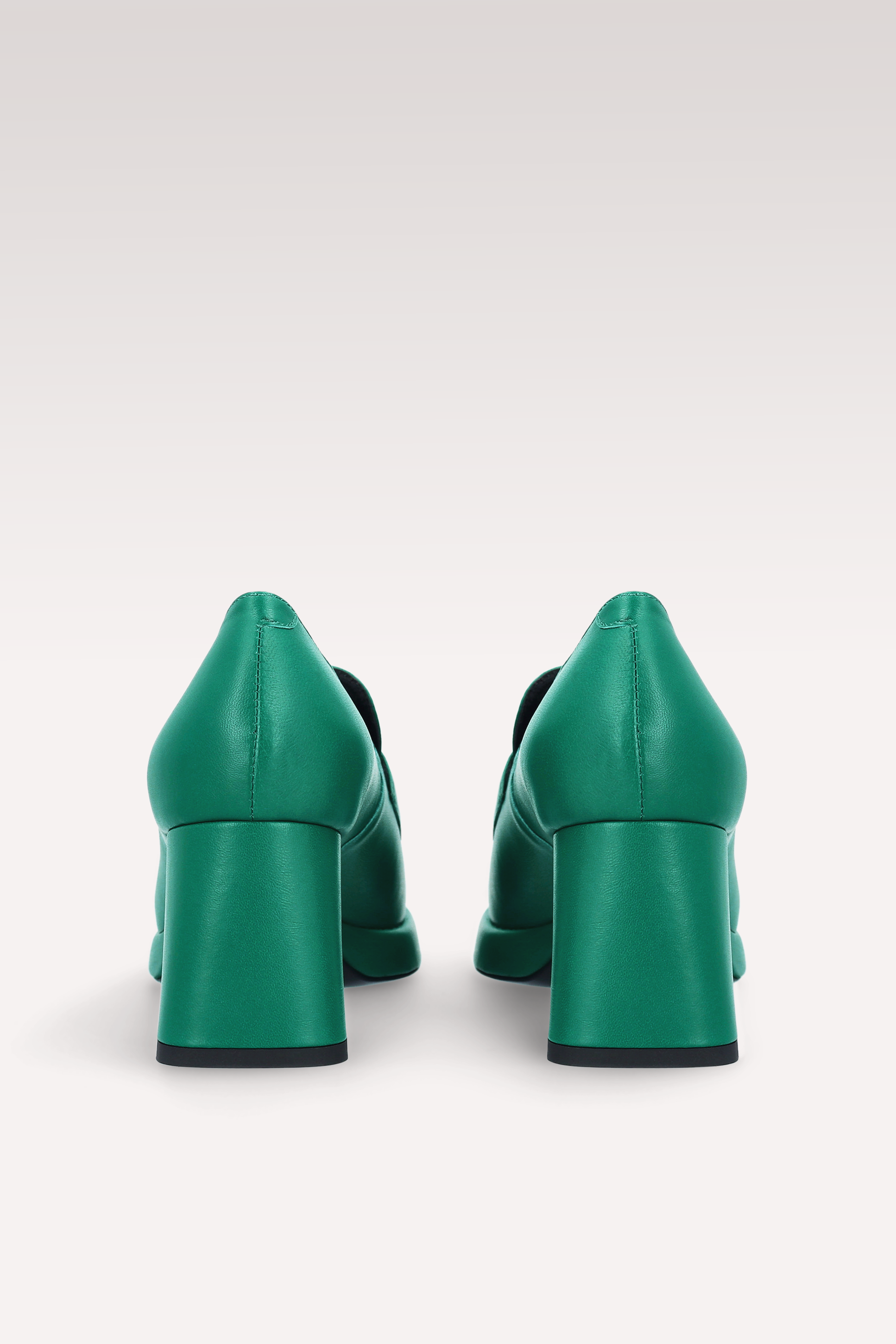 CONNIE MOK 02 GREEN SMOOTH LEATHER PLATFORM PUMPS