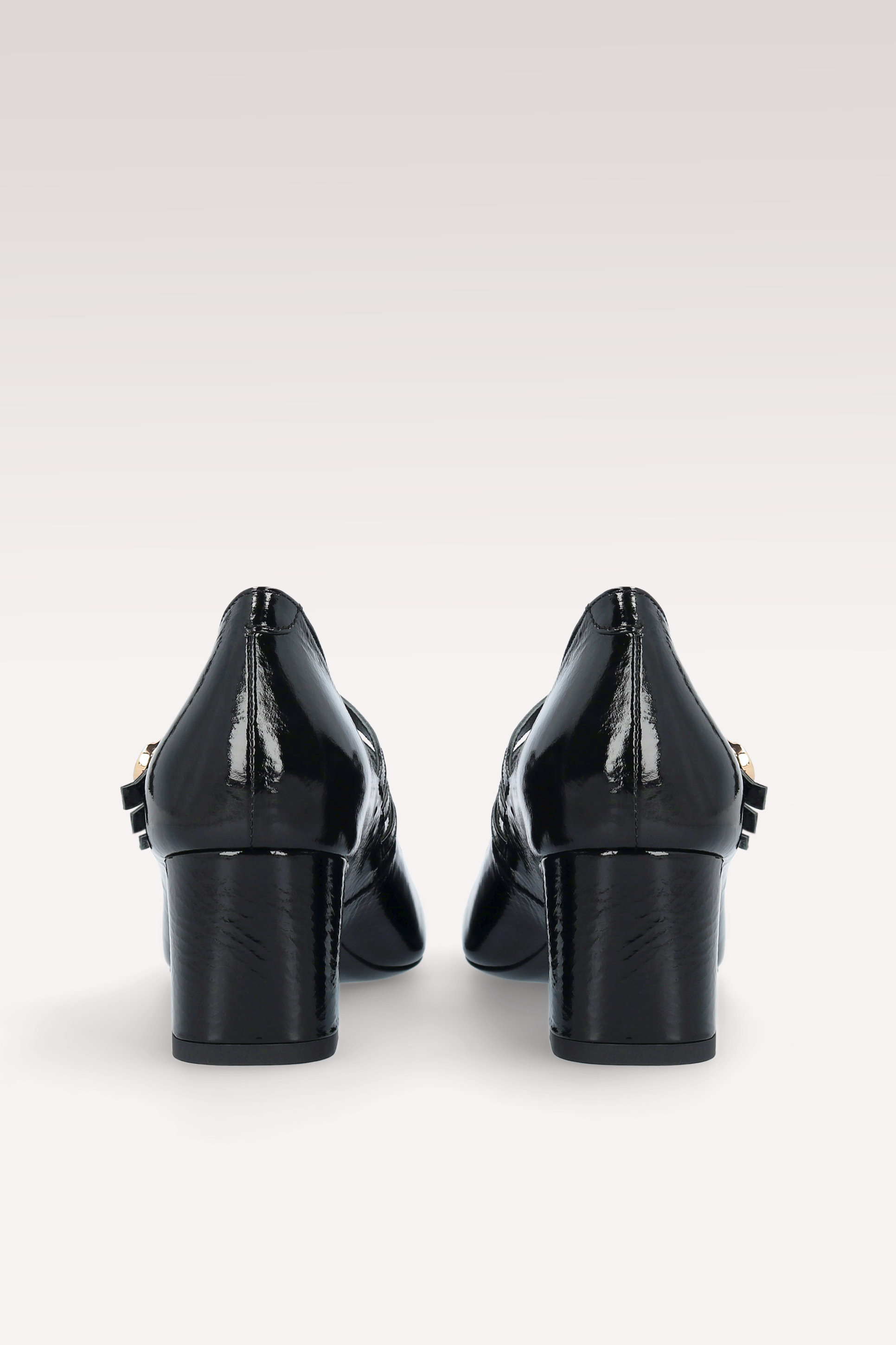 DEBBY BEBE 01 BLACK CRUSHED PATENT LEATHER BALLET PUMPS