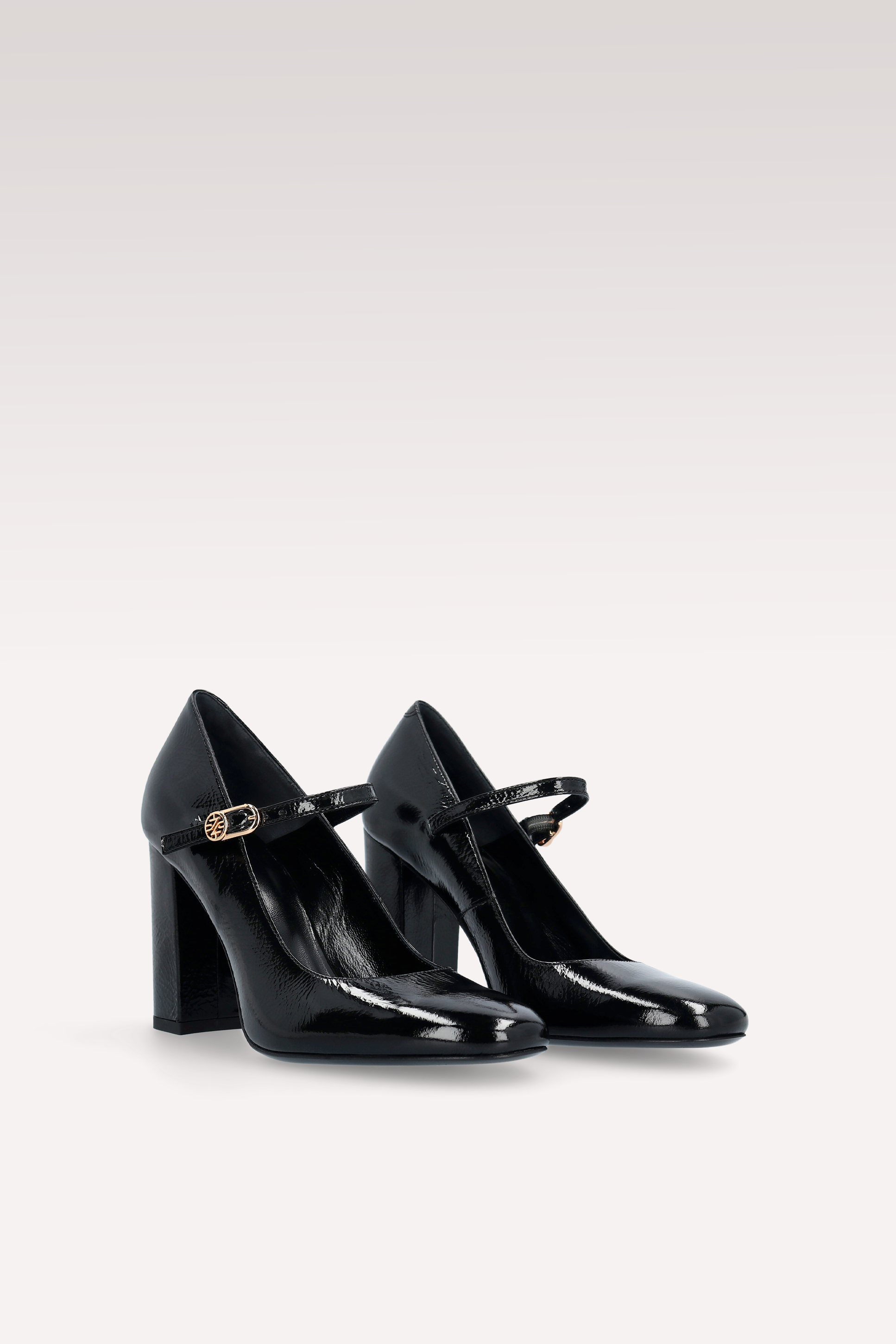 DELMA BEBE 02 BLACK CRUSHED PATENT LEATHER PUMPS