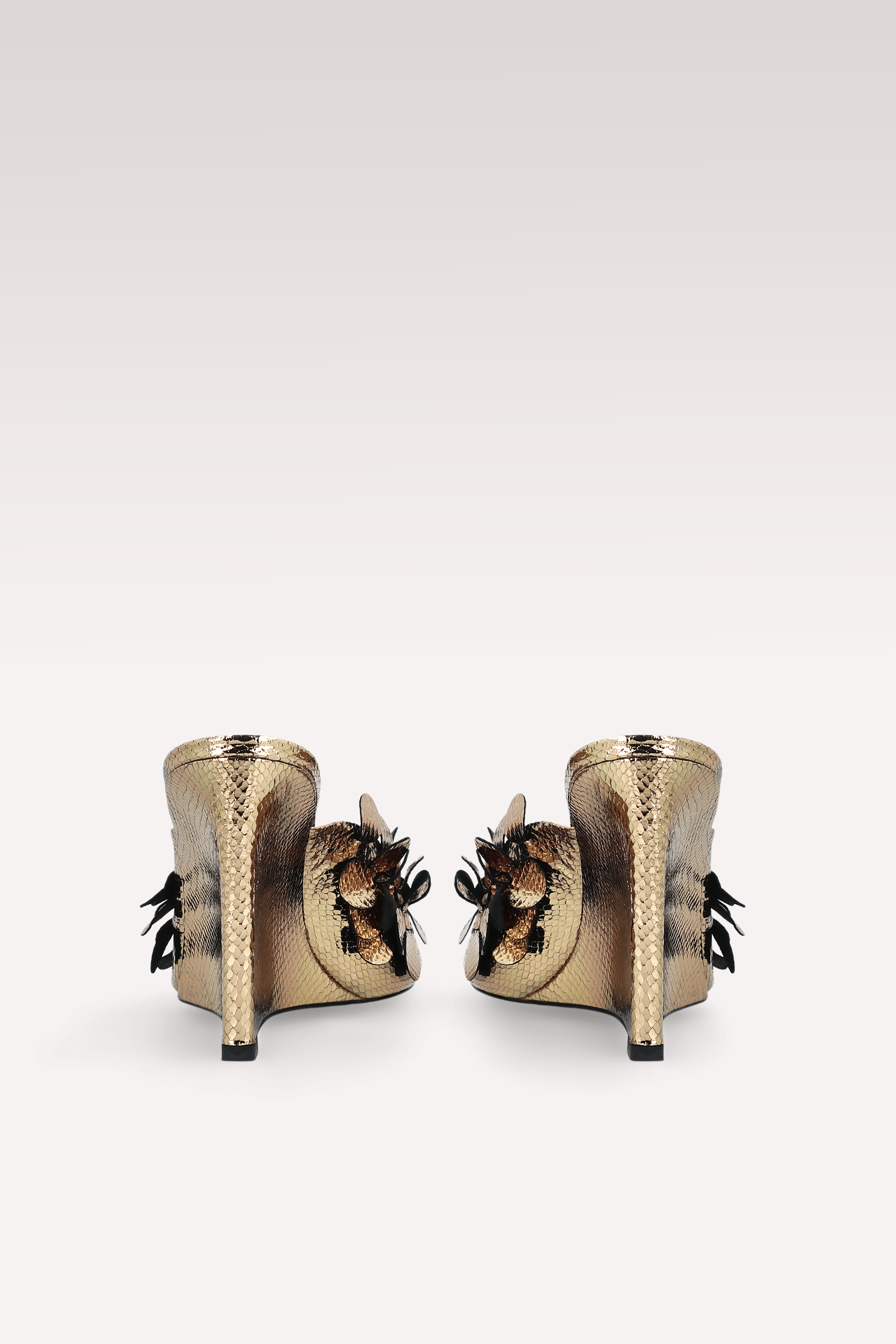 ZILLY 01 MINI VIPER MIRROR GOLD LEATHER MULES