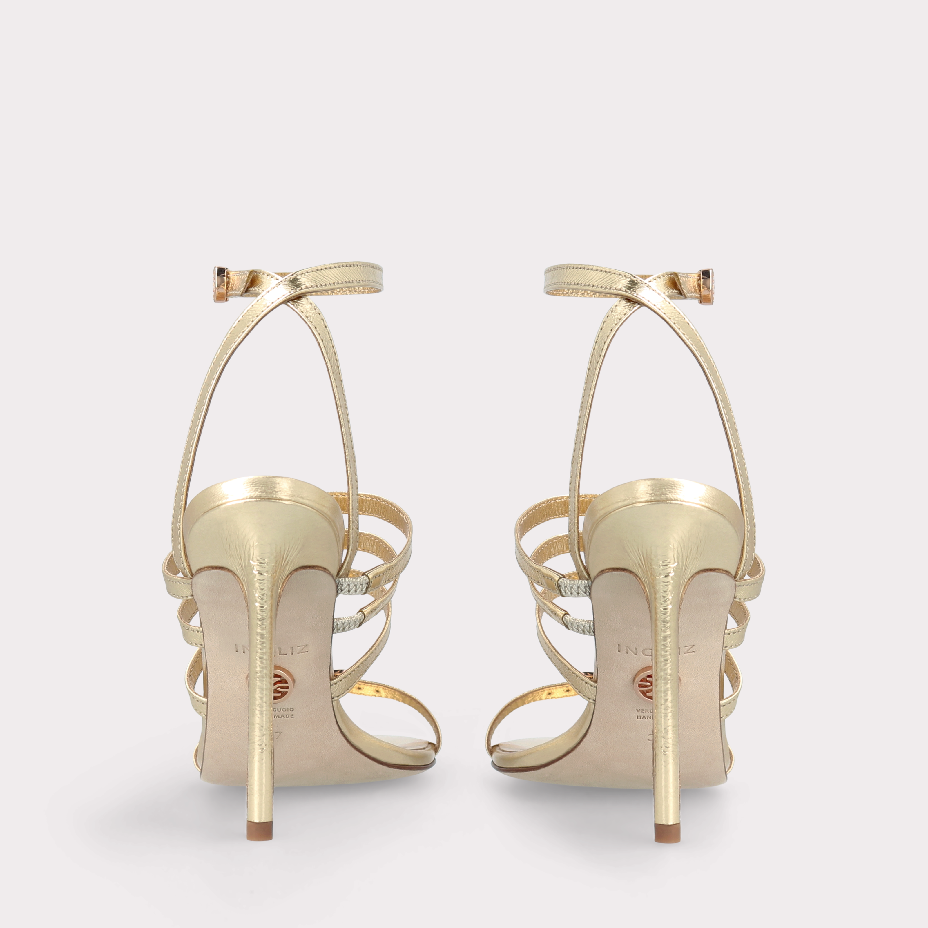 ATHENA 04 GOLD METALLIC LEATHER SANDALS