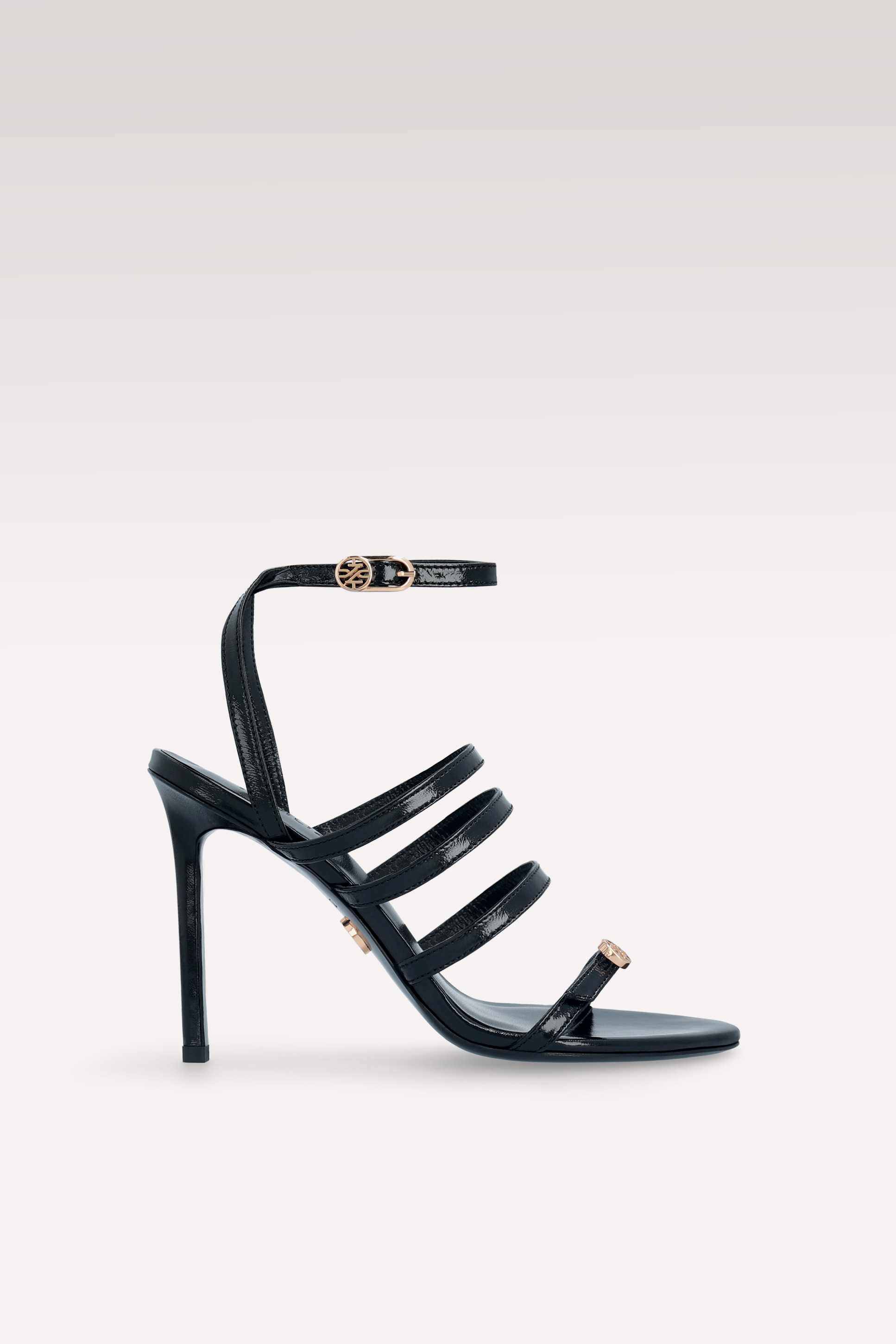 ATHENA 04 BLACK LEATHER SANDALS