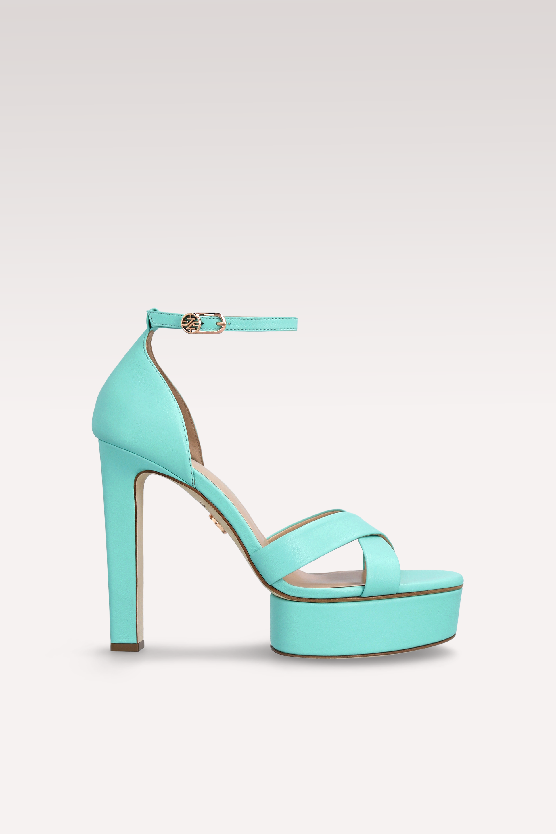 PATTY 03 ICE GREEN  LEATHER SANDALS