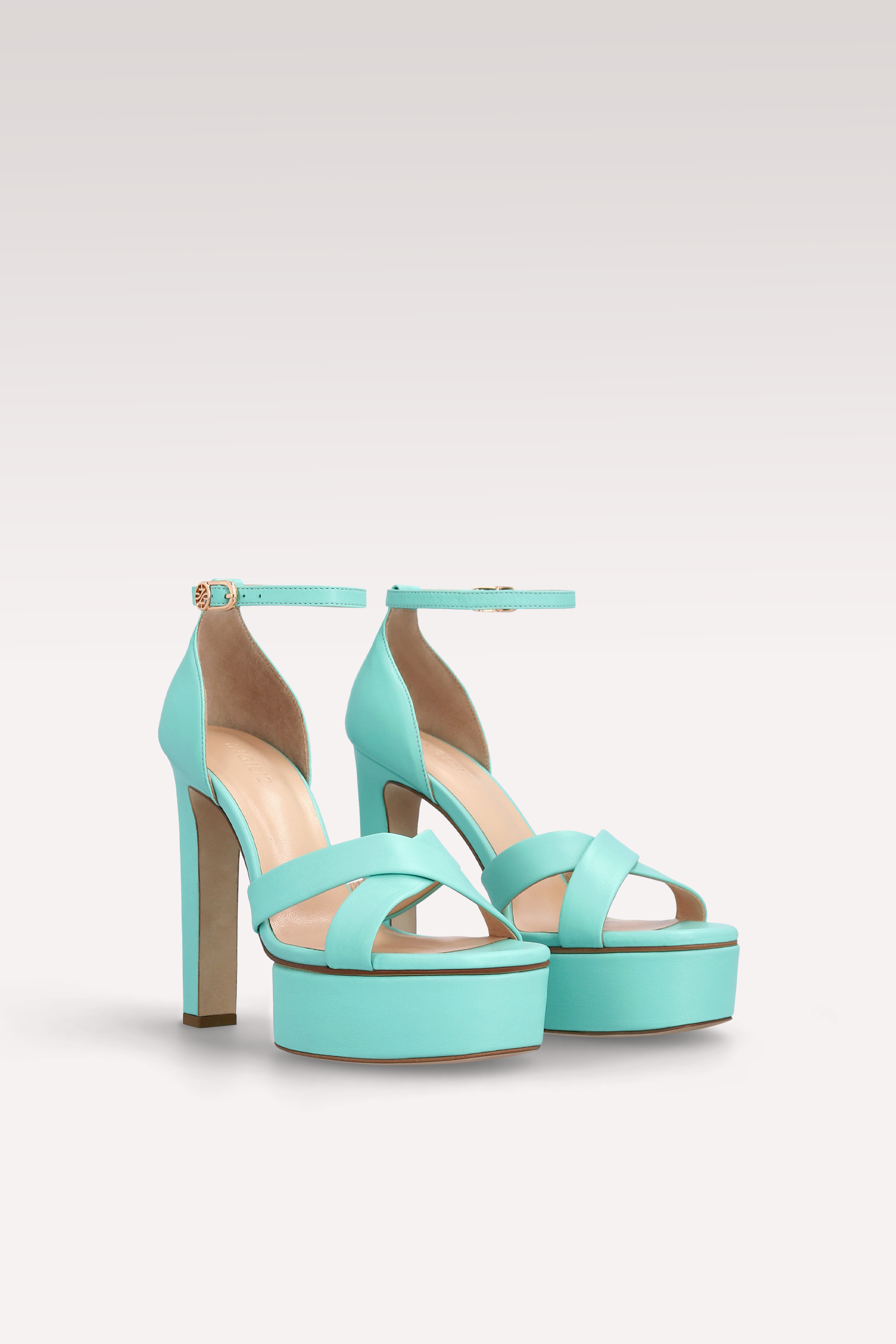 PATTY 03 ICE GREEN  LEATHER SANDALS