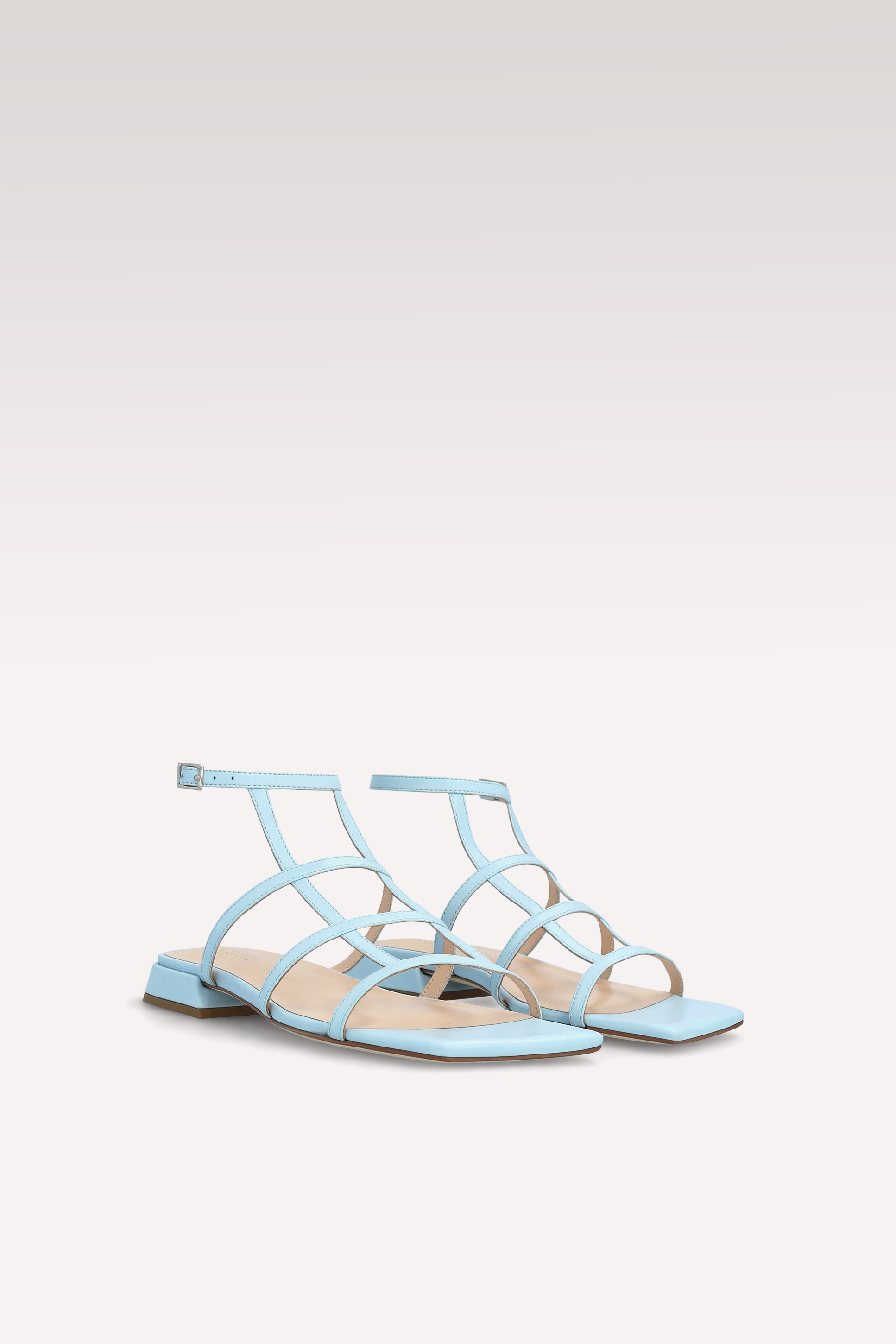 LYLA SKY BLUE LEATHER SANDALS