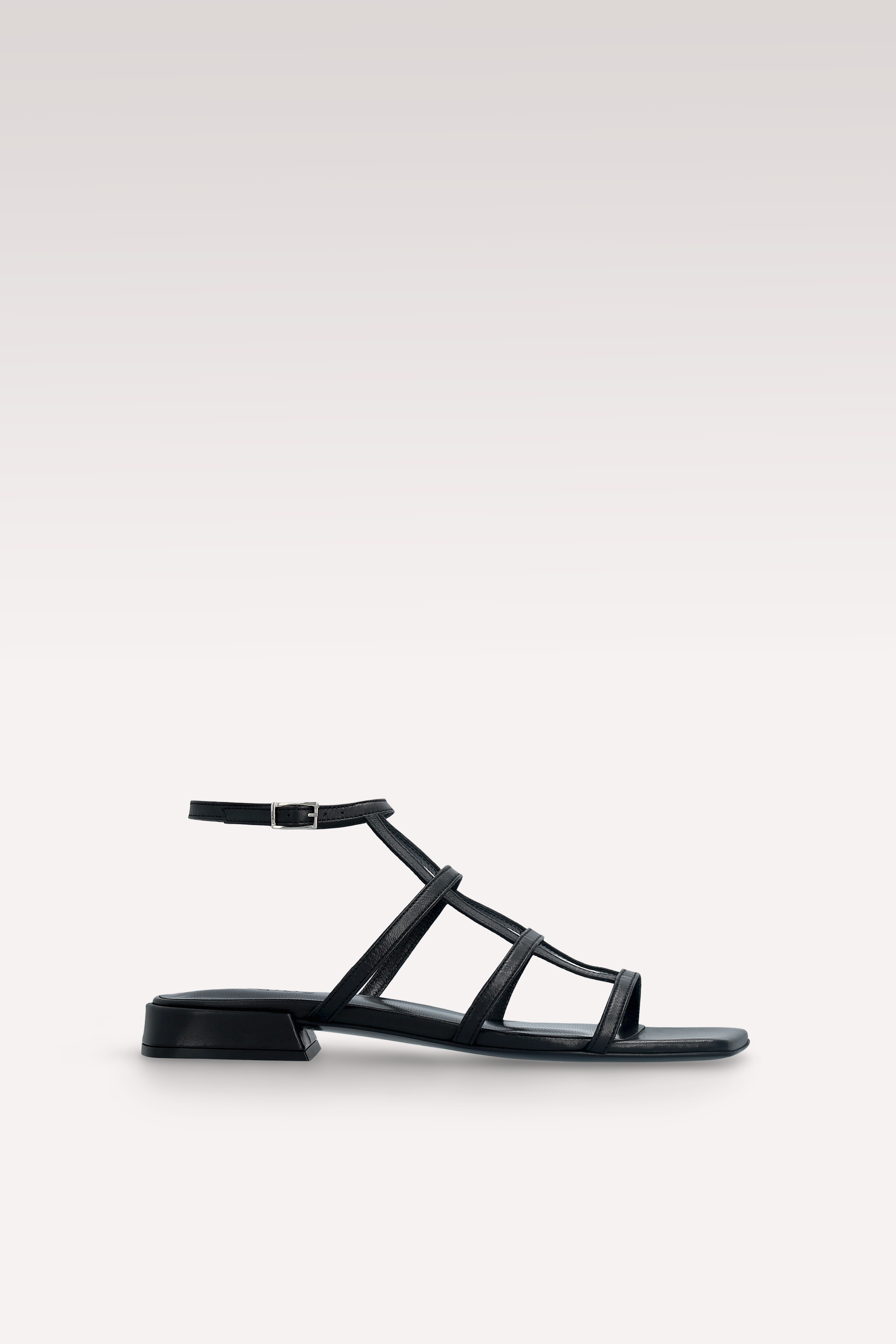 LYLA BLACK LEATHER SANDALS