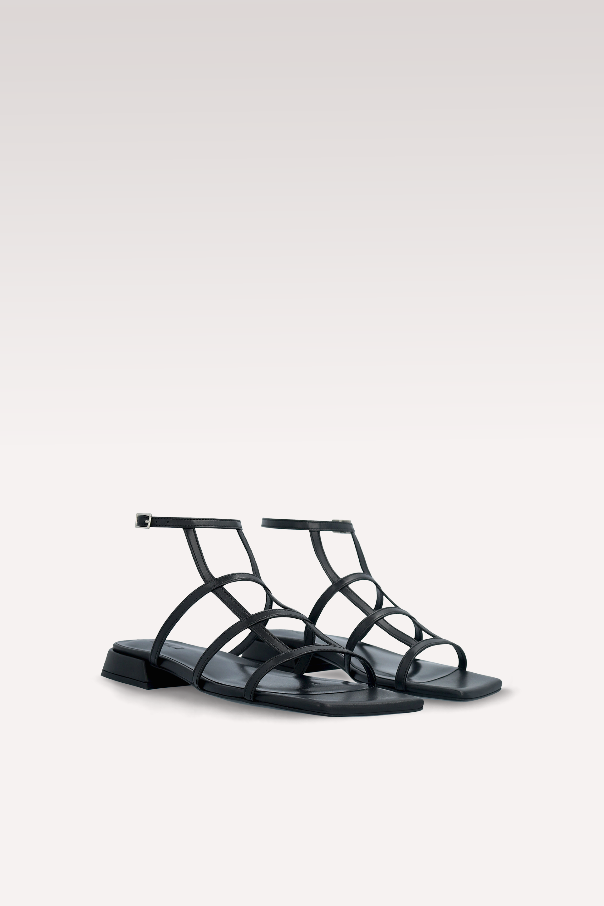 LYLA BLACK LEATHER SANDALS