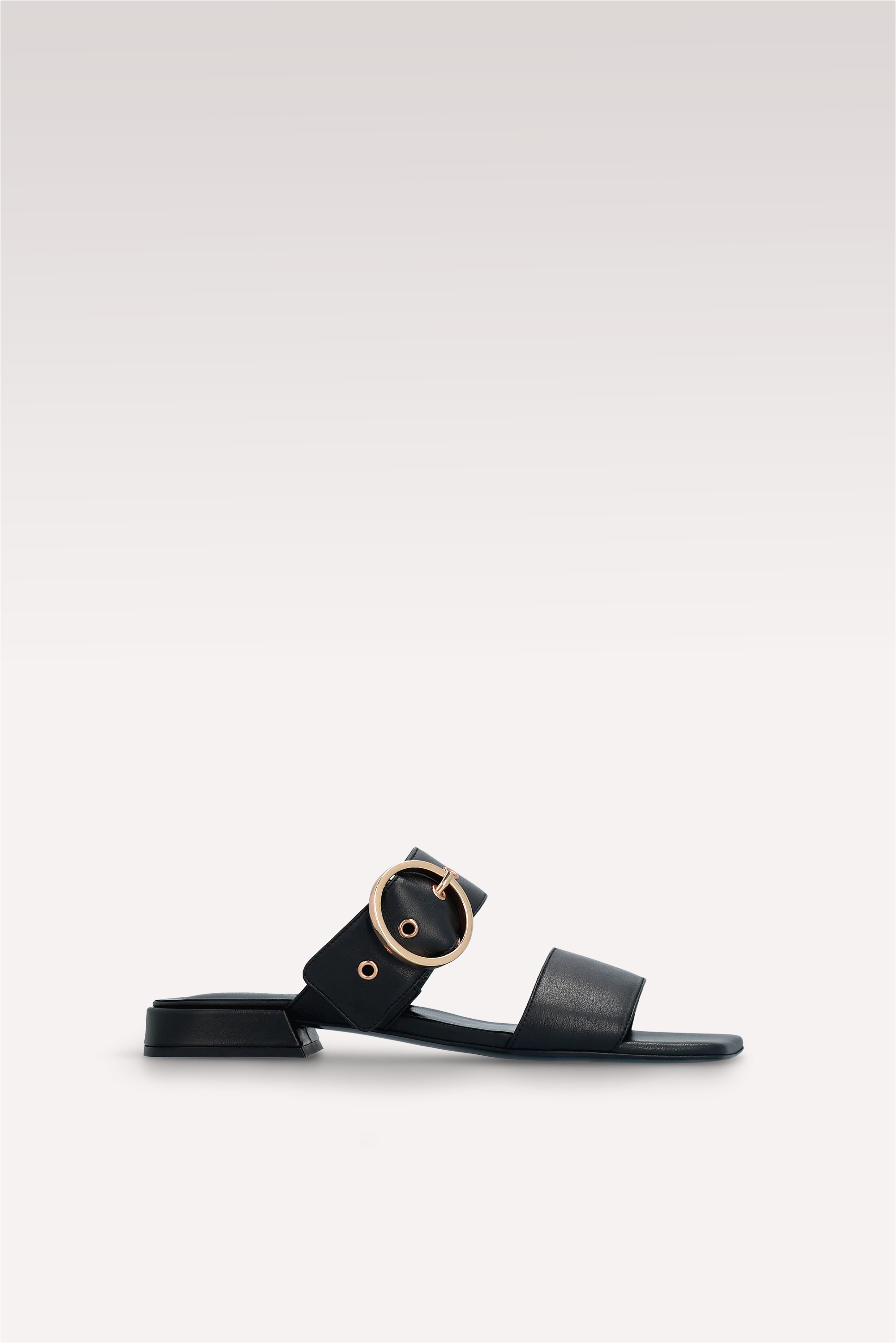 LUNA BLACK LEATHER MULES