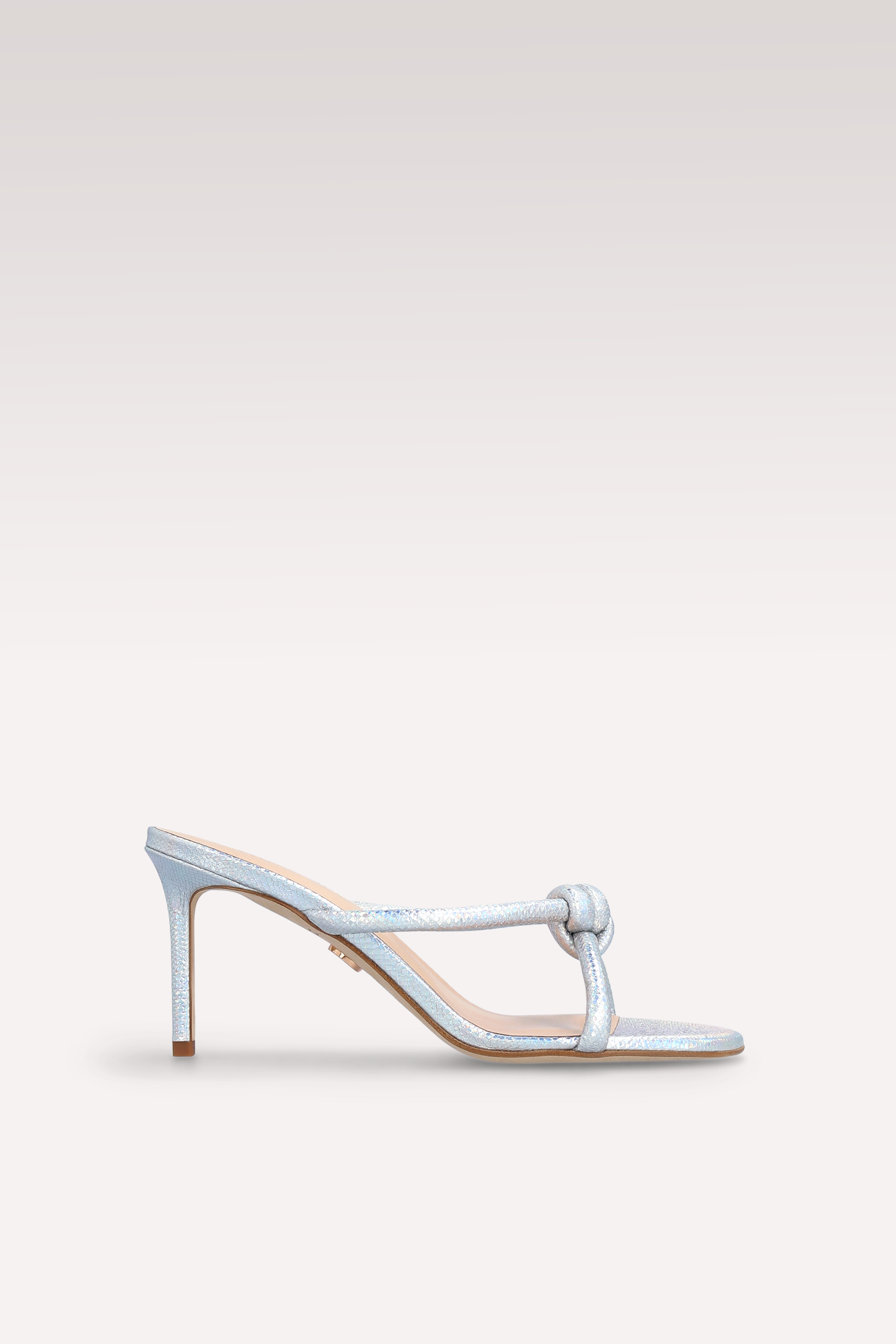 HEIDI SILVER EMBOSSED LEATHER MULES