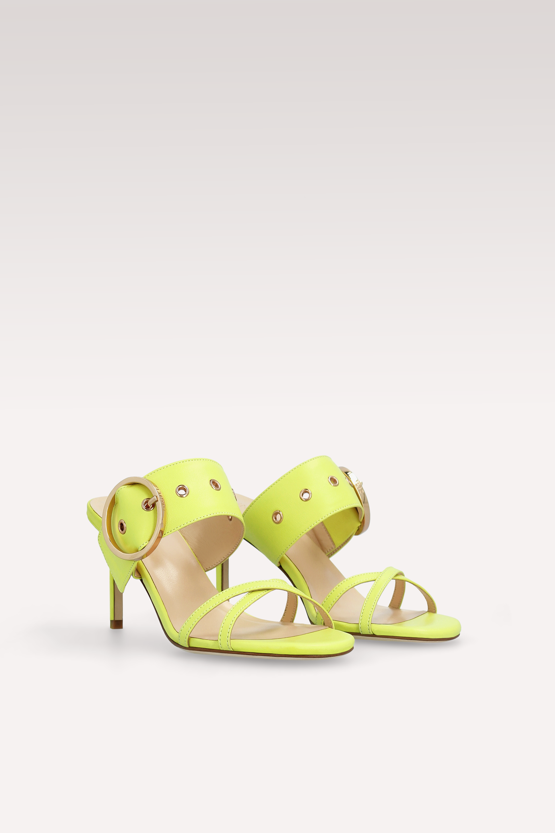 ARIANA YELLOW LEATHER MULES