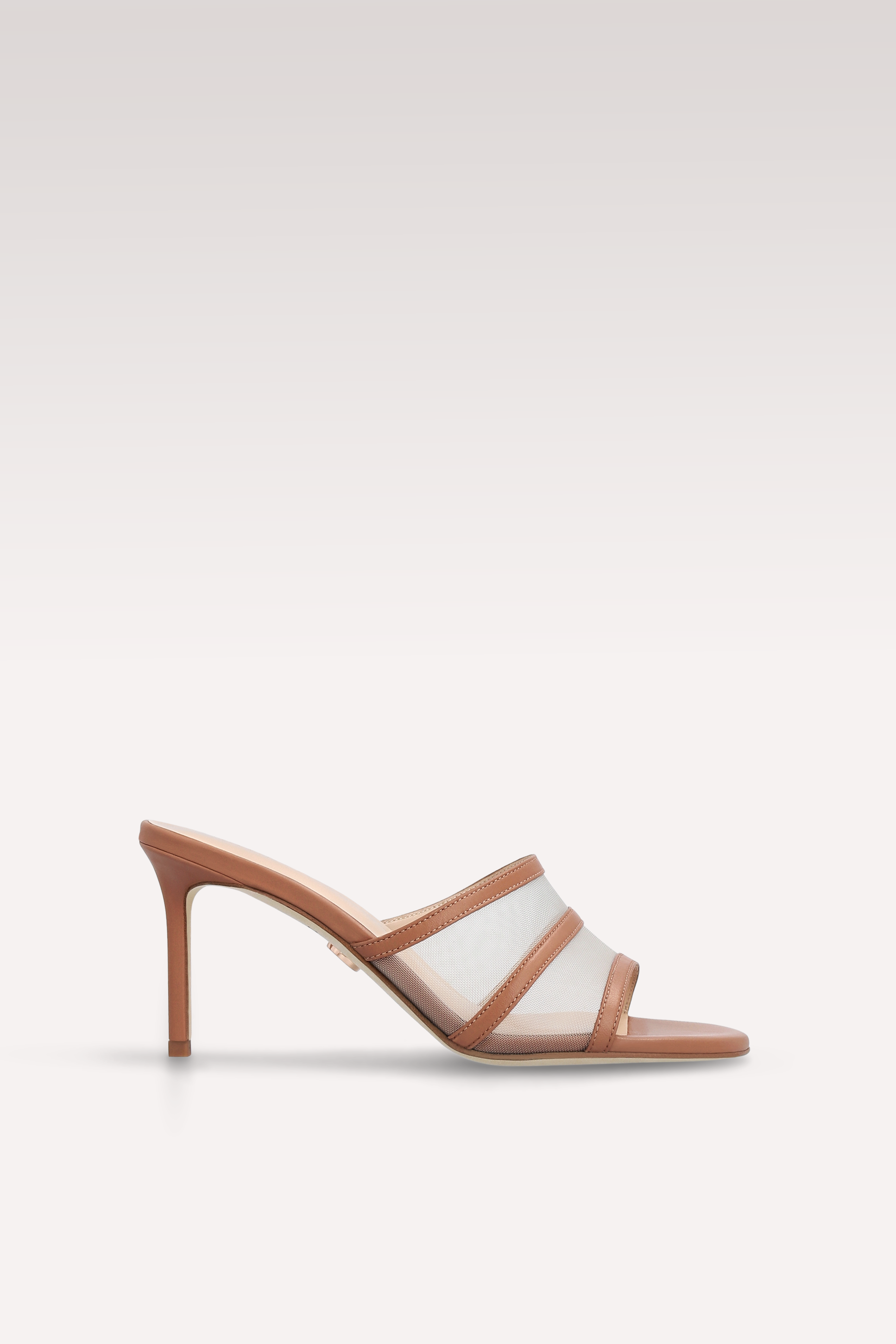 ADELINE BROWN LEATHER AND MESH MULES