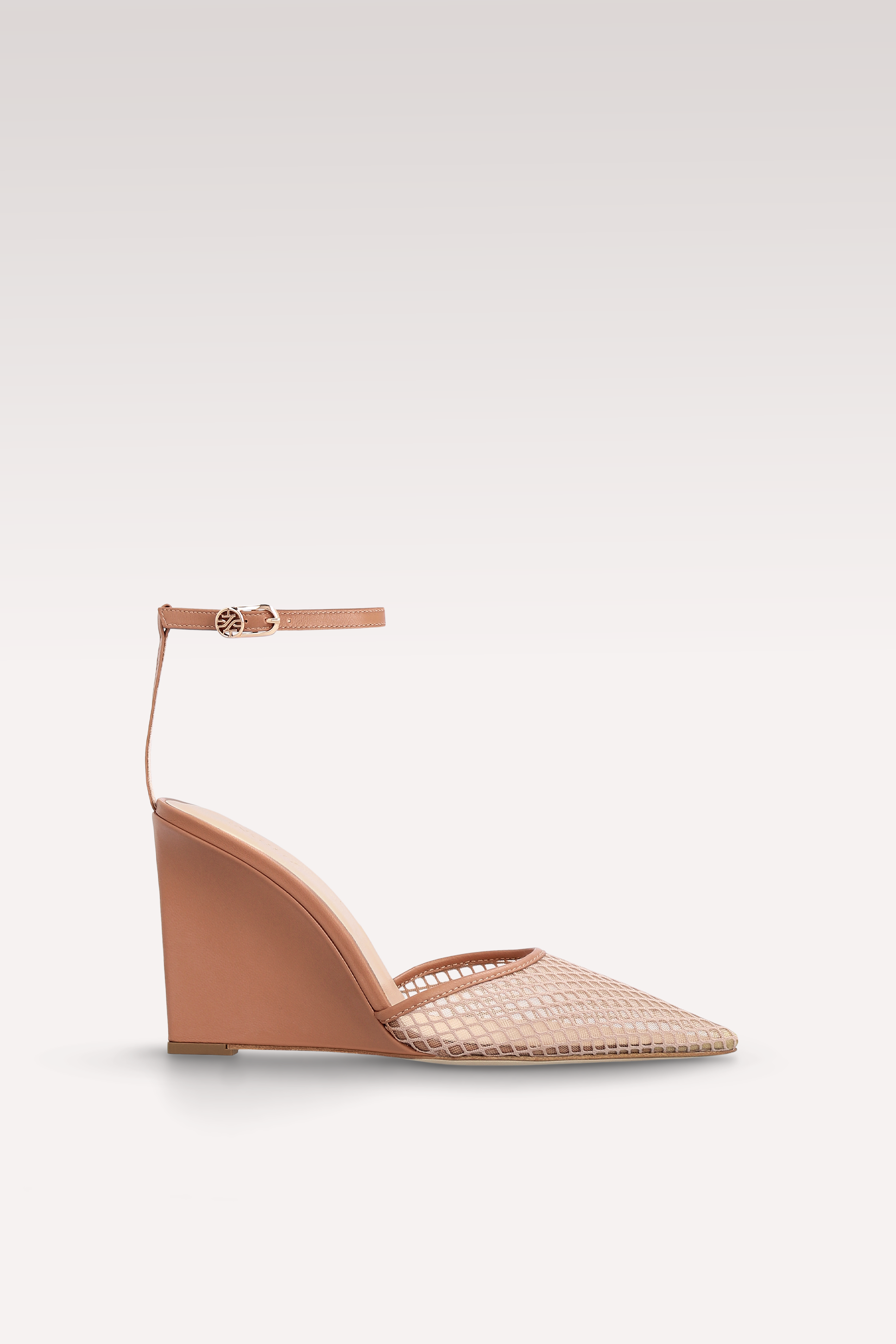 MONET BROWN LEATHER AND MESH SANDALS