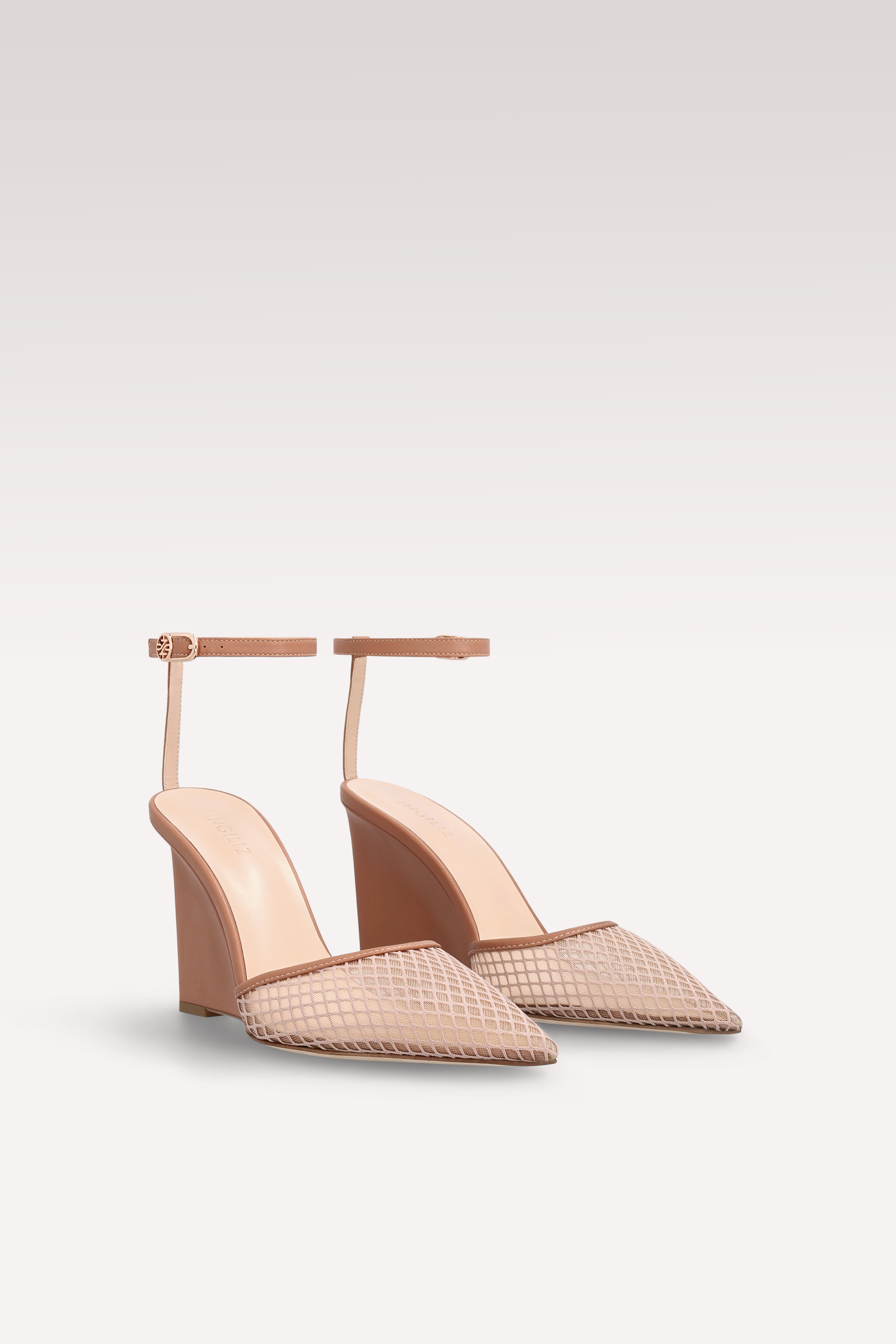 MONET BROWN LEATHER AND MESH SANDALS