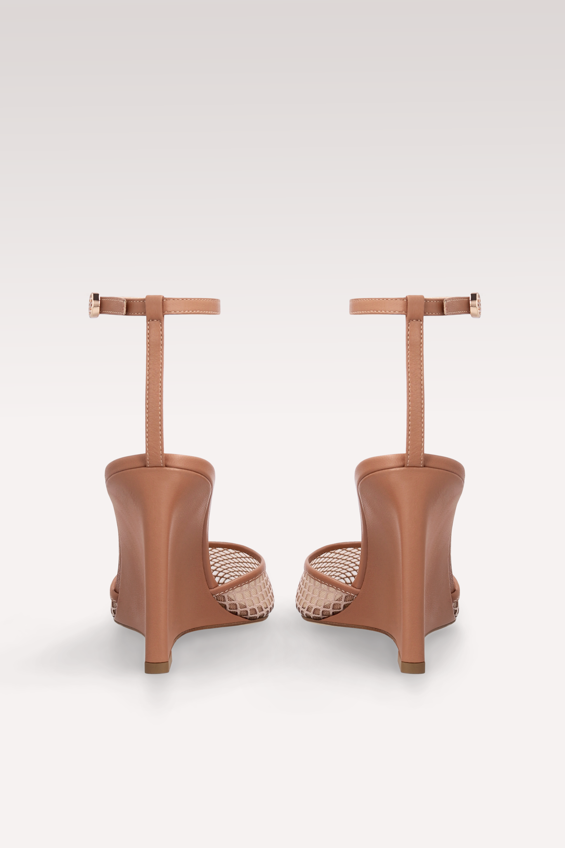 MONET BROWN LEATHER AND MESH SANDALS