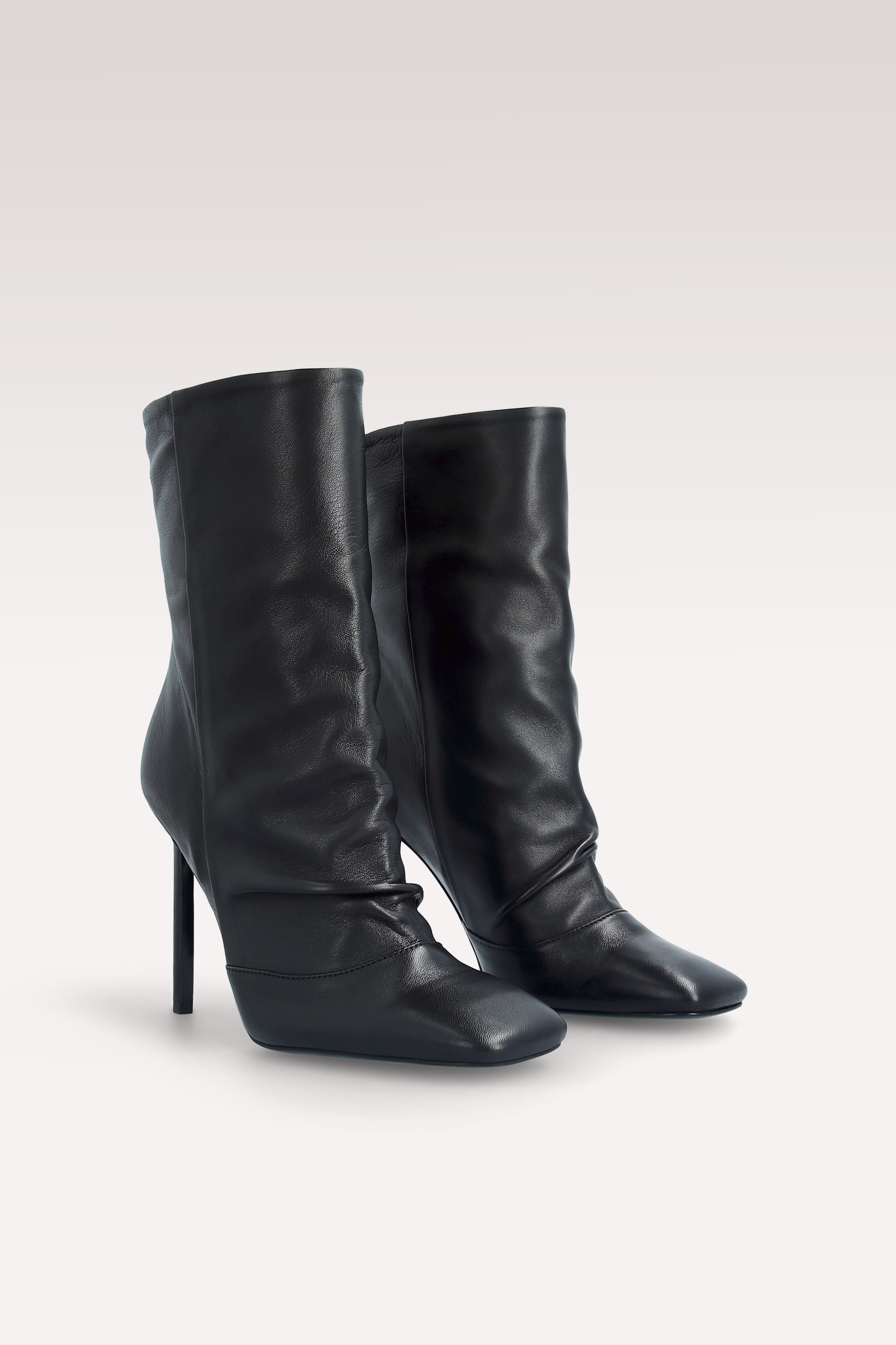 GINEVRA 03 BLACK SMOOTH LEATHER ANKLE BOOTS
