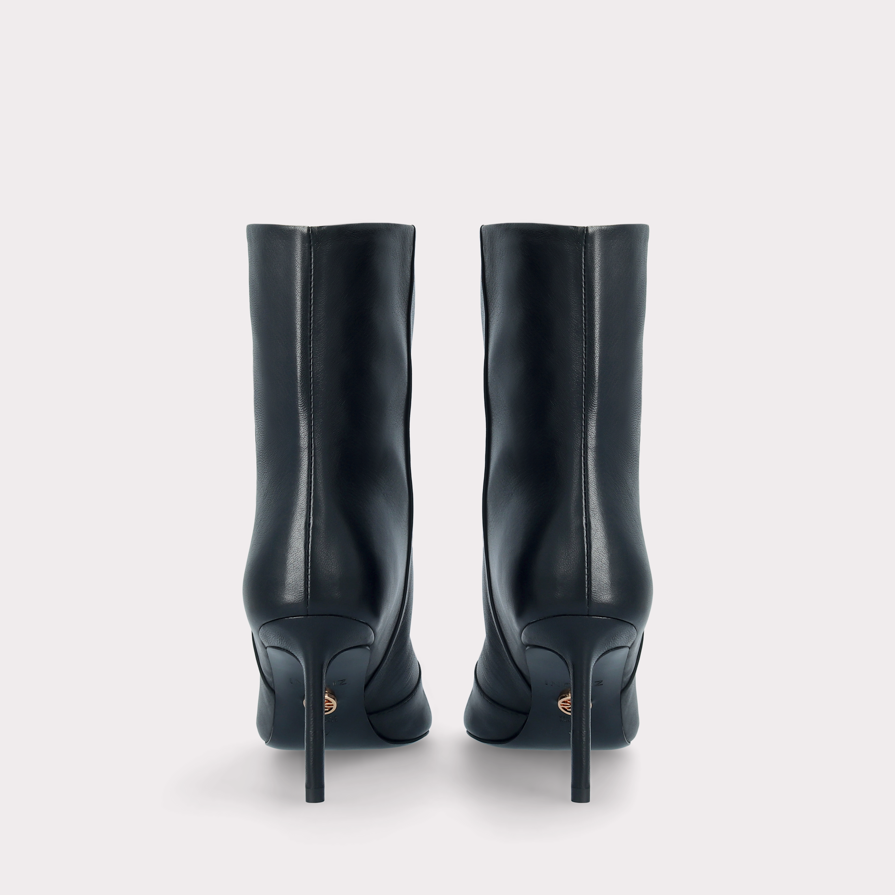 MIA 03 BLACK SMOOTH LEATHER ANKLE BOOTS