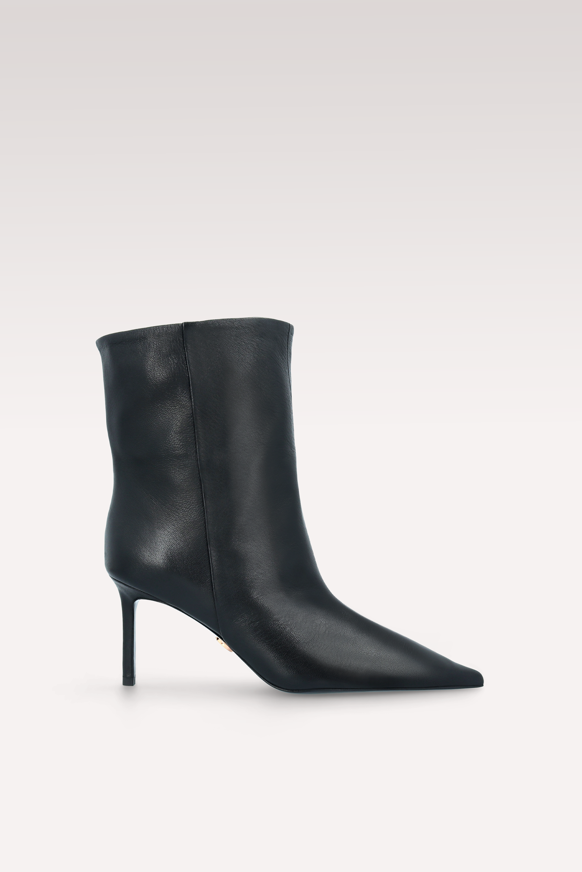 MIA 03 BLACK SMOOTH LEATHER ANKLE BOOTS