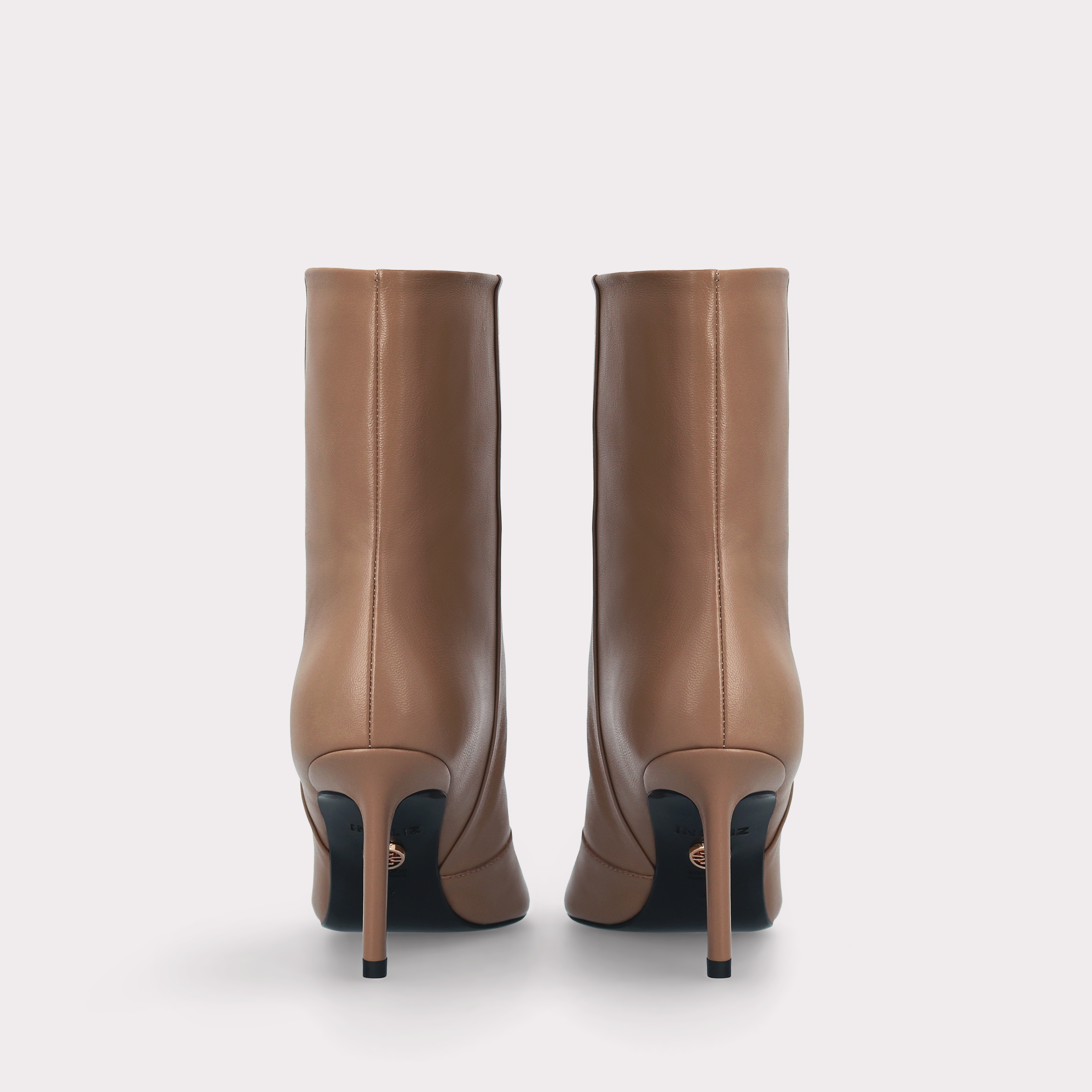 MIA 03 BROWN SMOOTH LEATHER ANKLE BOOTS