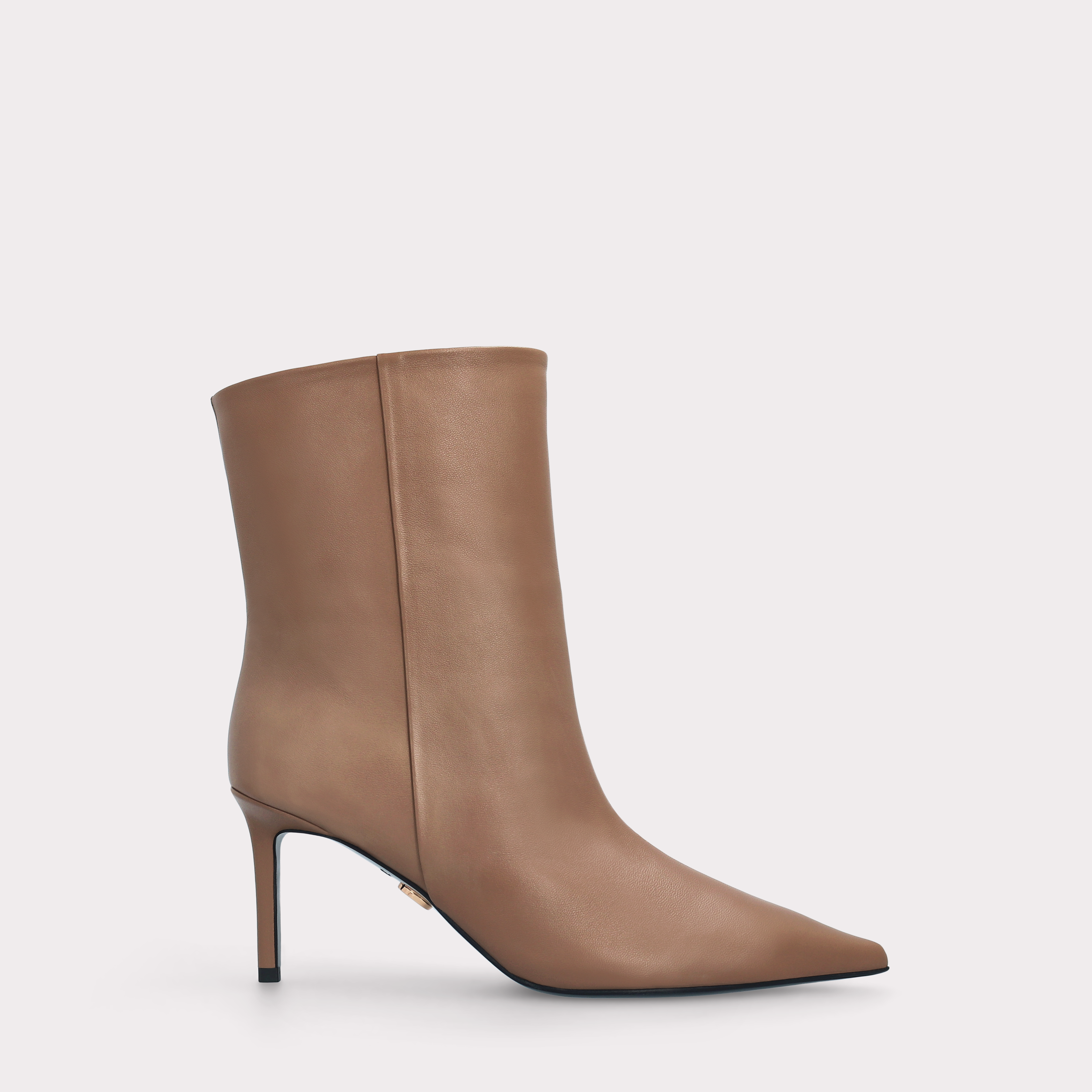 MIA 03 BROWN SMOOTH LEATHER ANKLE BOOTS