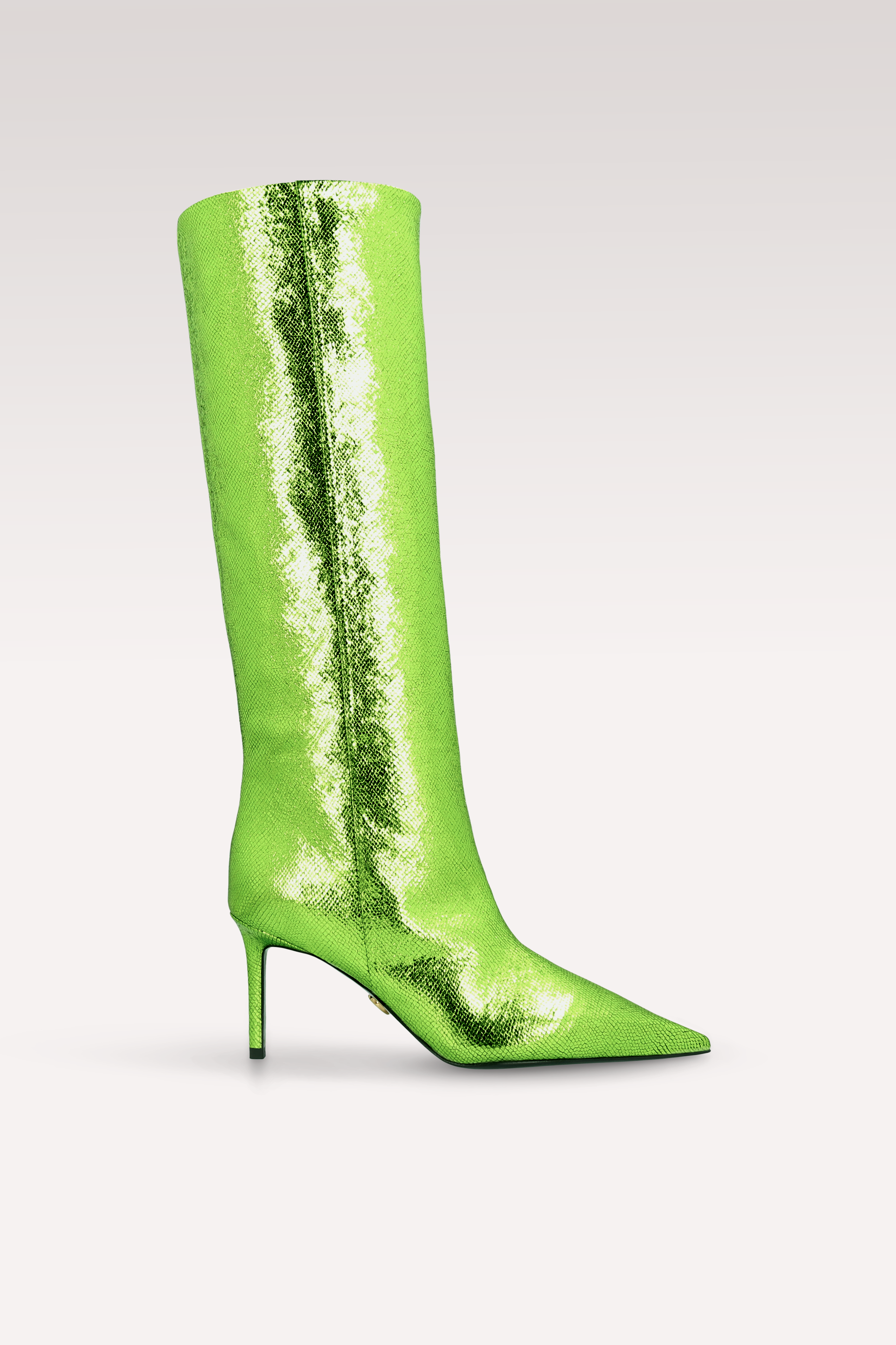 MIA 04 LIME COLOR CRASH VIPER MIRROR EMBOSSED LEATHER BOOTS