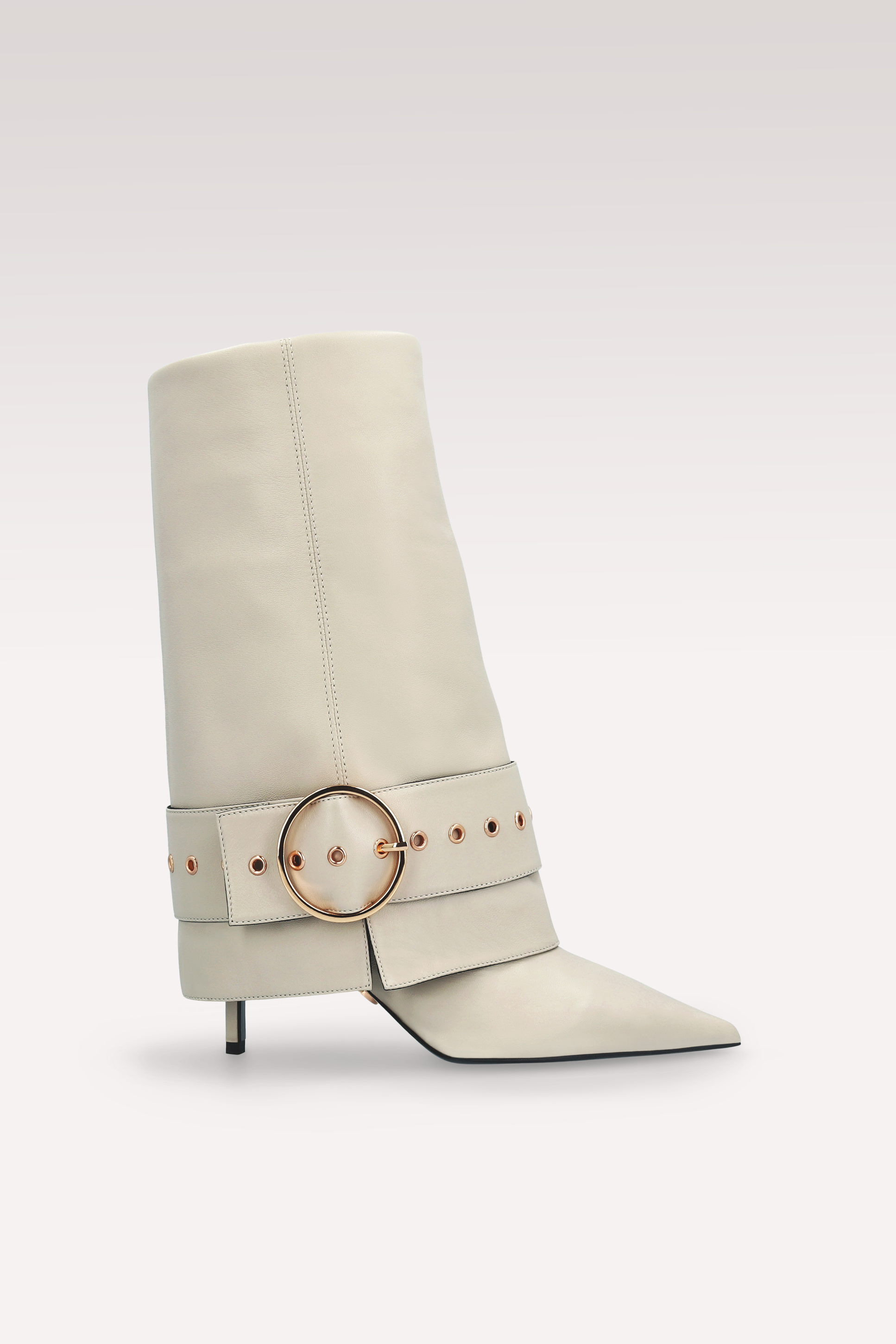 MIA 06 BEIGE SMOOTH LEATHER  BOOTS