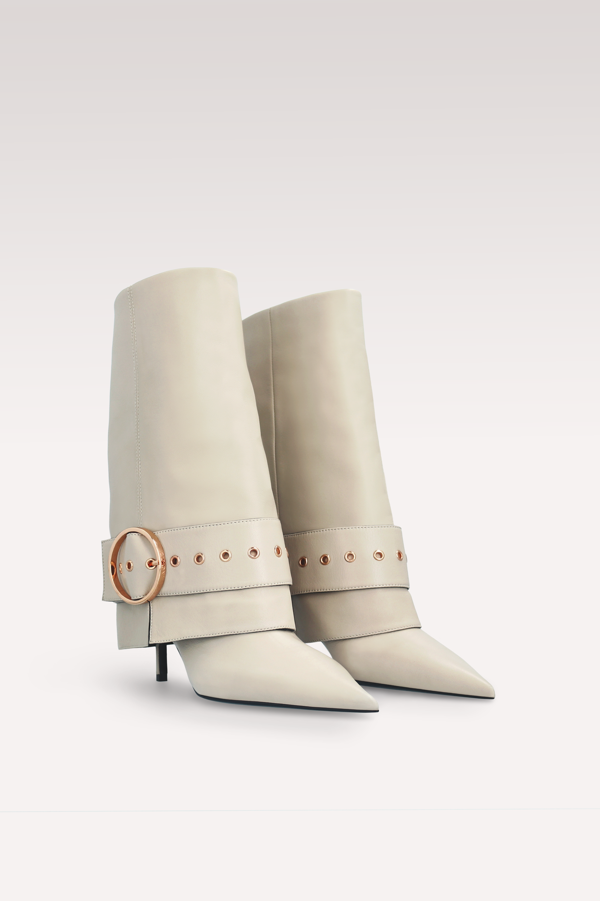 MIA 06 BEIGE SMOOTH LEATHER  BOOTS