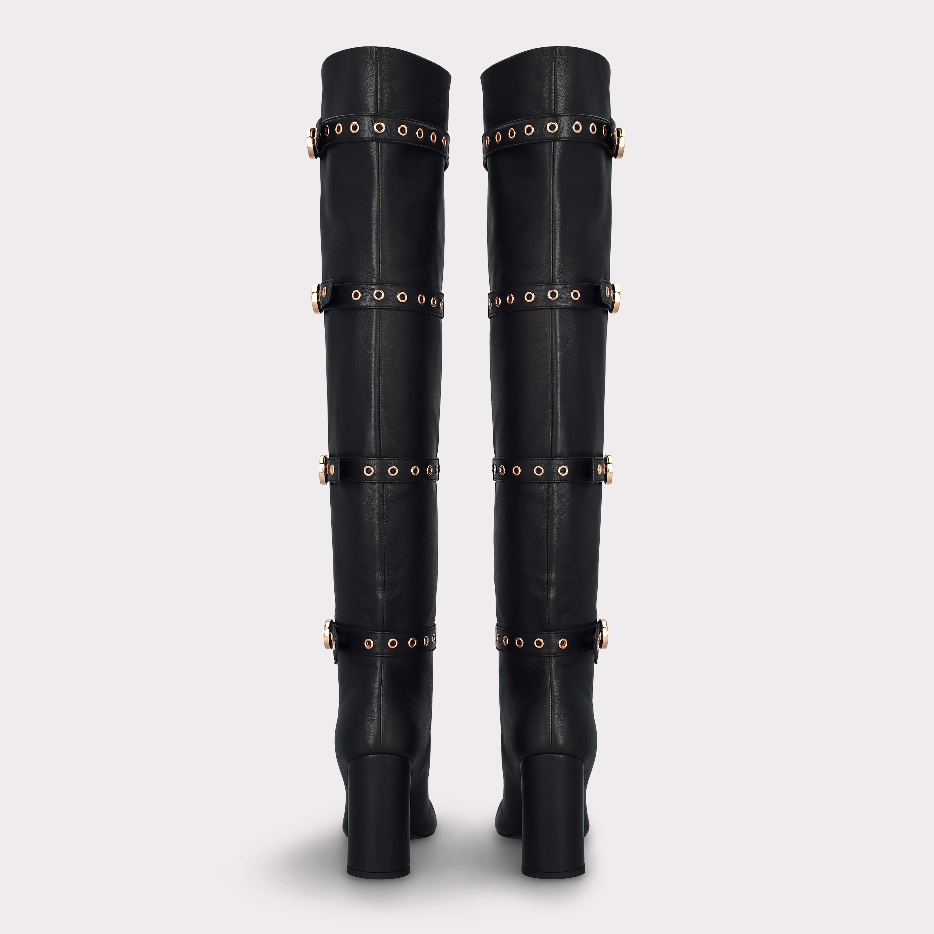 DAFNE 04 BLACK SMOOTH LEATHER OVER KNEE BOOTS