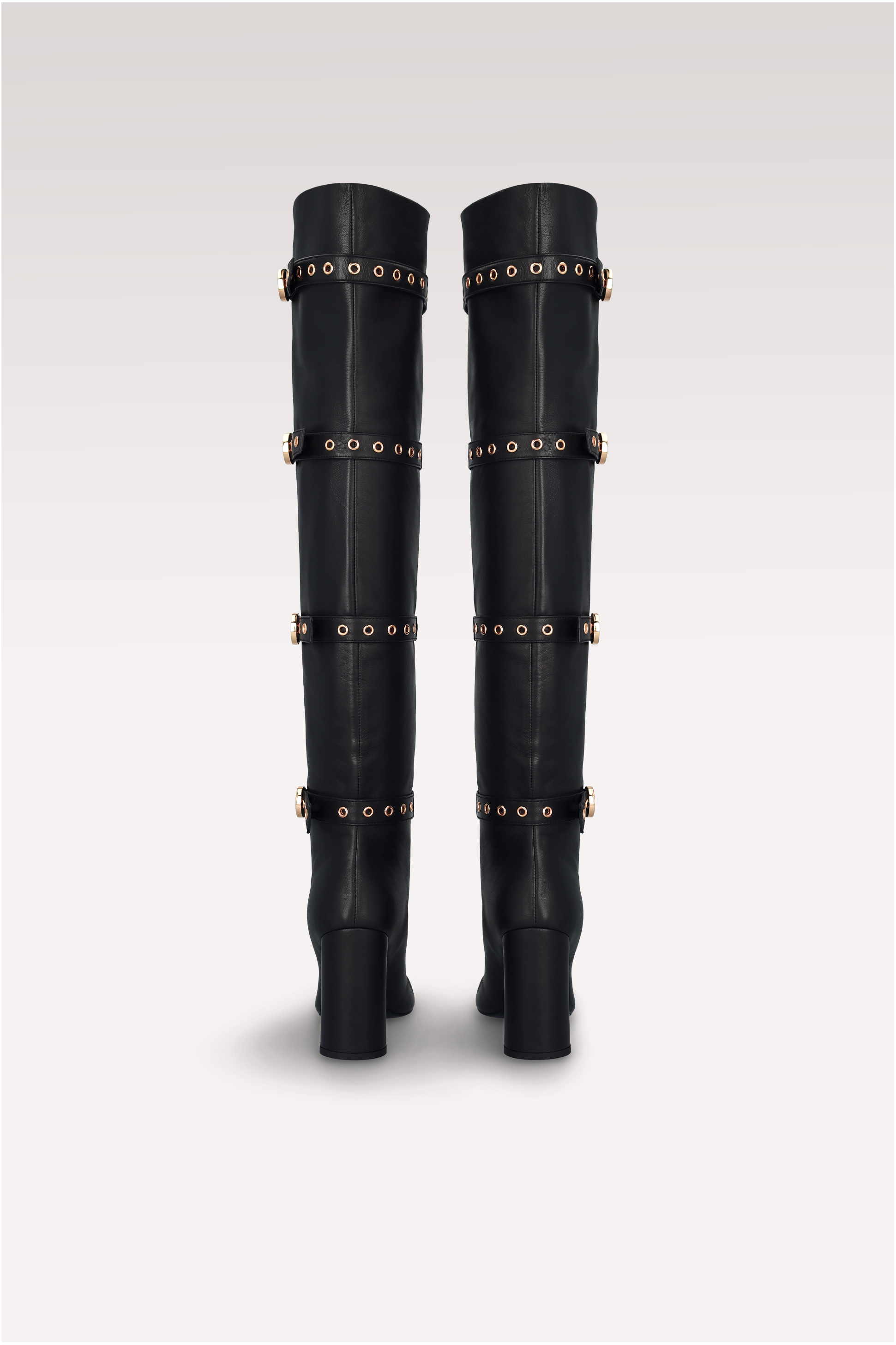DAFNE 04 BLACK SMOOTH LEATHER OVER KNEE BOOTS
