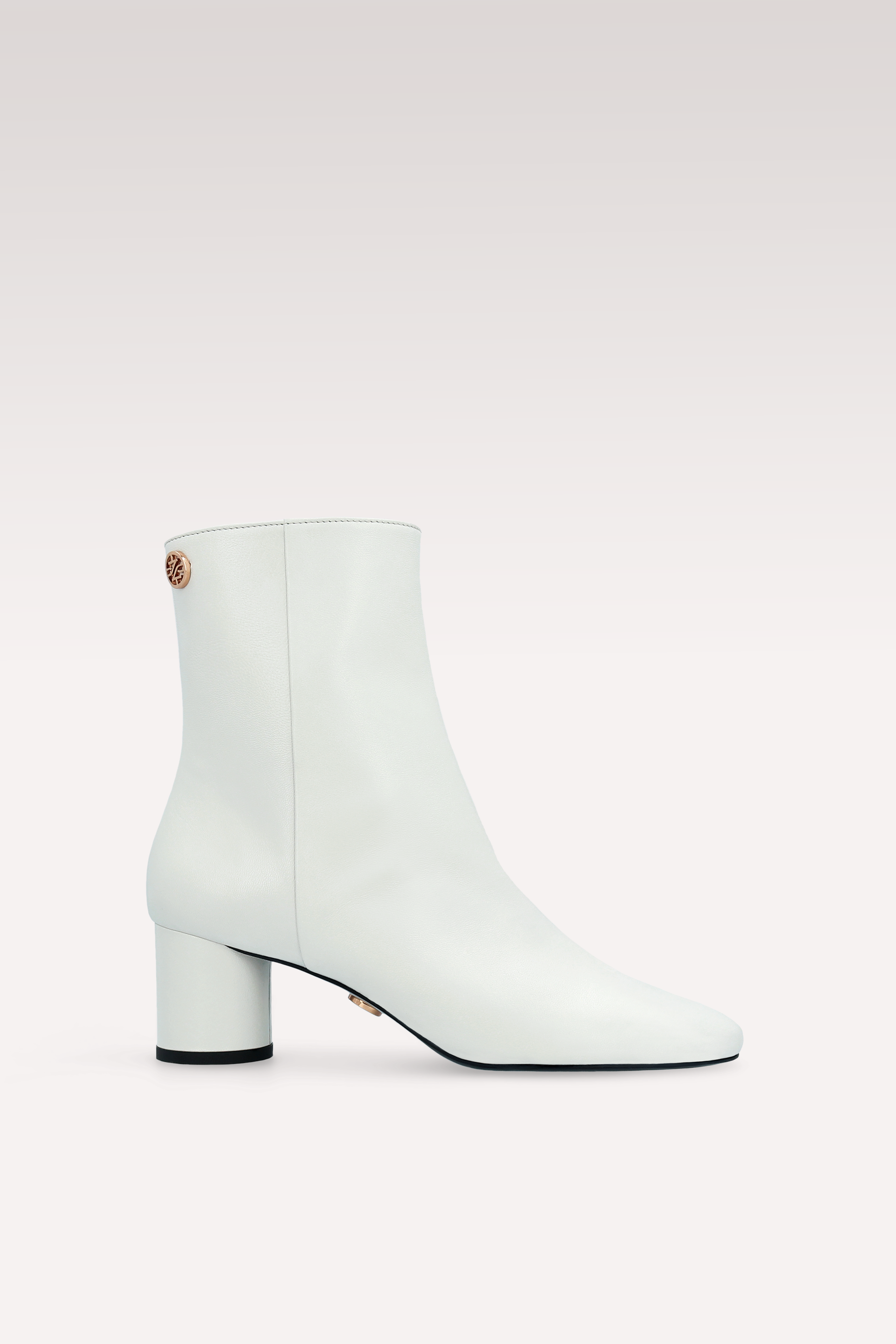DENISE 02 WHITE SMOOTH LEATHER ANKLE BOOTS