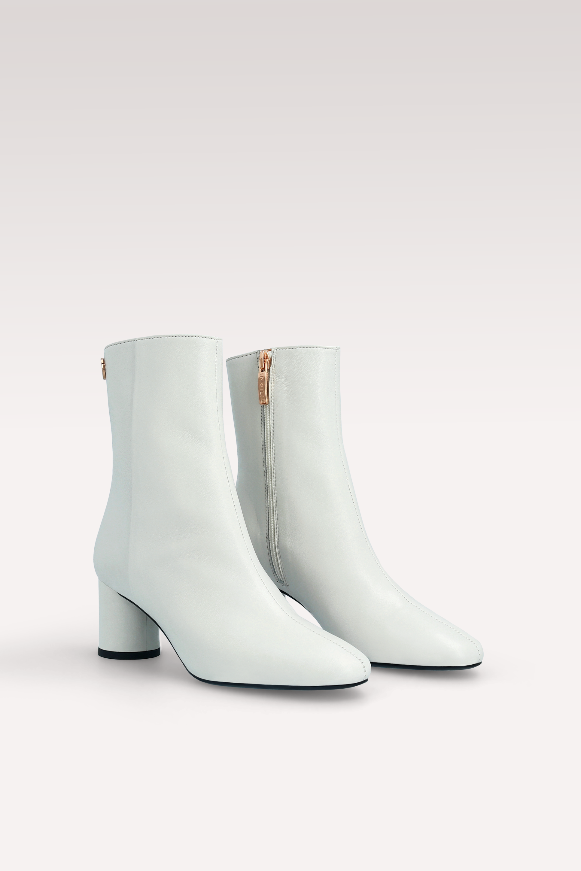 DENISE 02 WHITE SMOOTH LEATHER ANKLE BOOTS